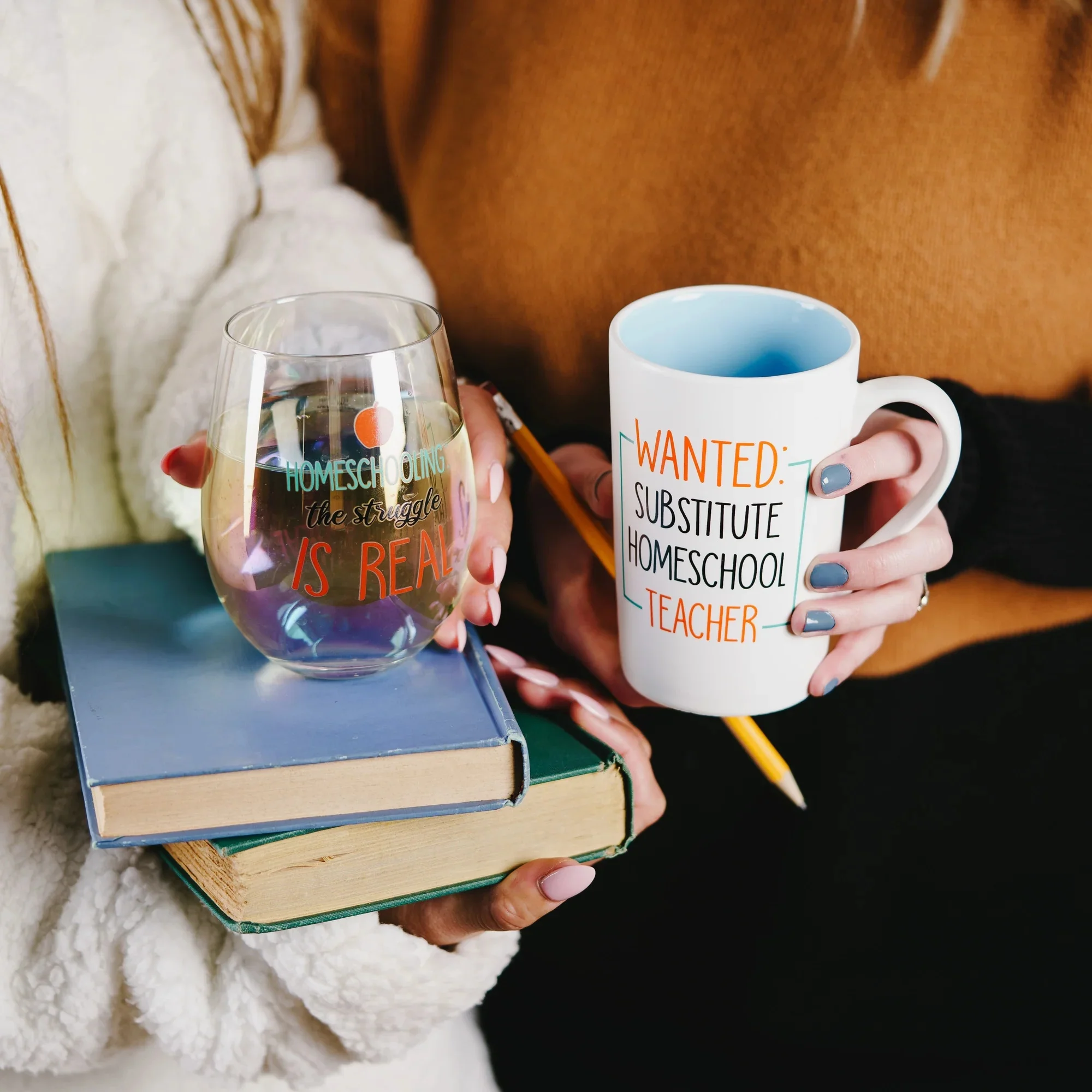 Homeschooling - 18 oz Stemless Wine Glass