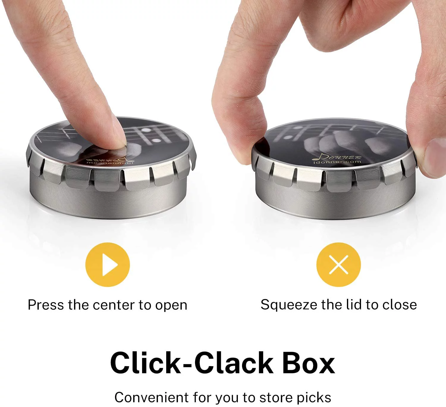 Donner Celluloid Guitar Picks 16 Pack with Case Includes Thin, Medium, Heavy & Extra Heavy Gauges