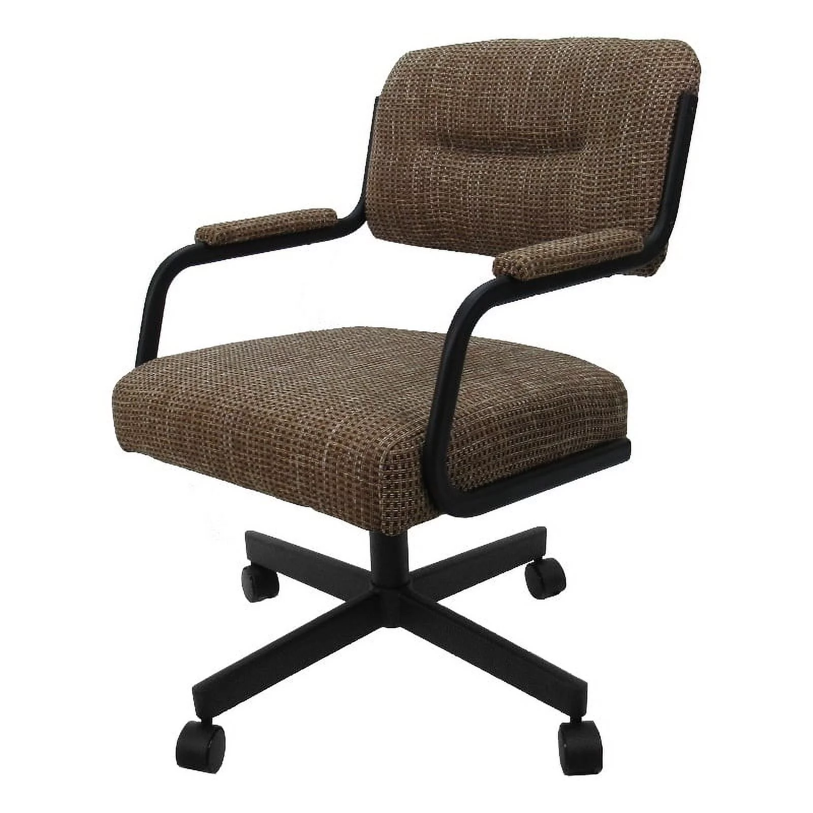 Swivel Metal Caster Dining Chair M-110 - Checkered - Grey