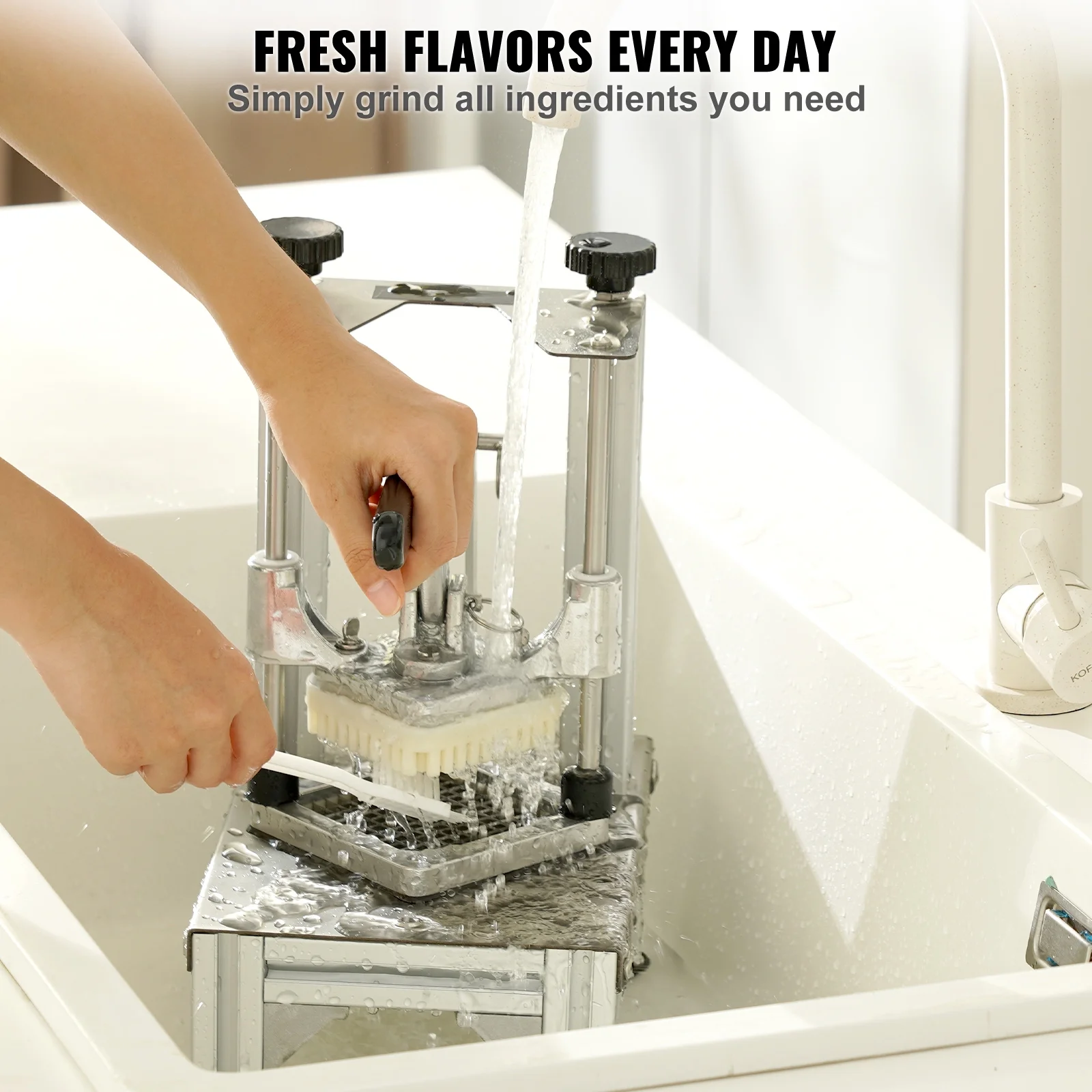 SKYSHALO Commercial Vegetable Dicer Vegetable Chopper 4 Blades French Fry Cutter