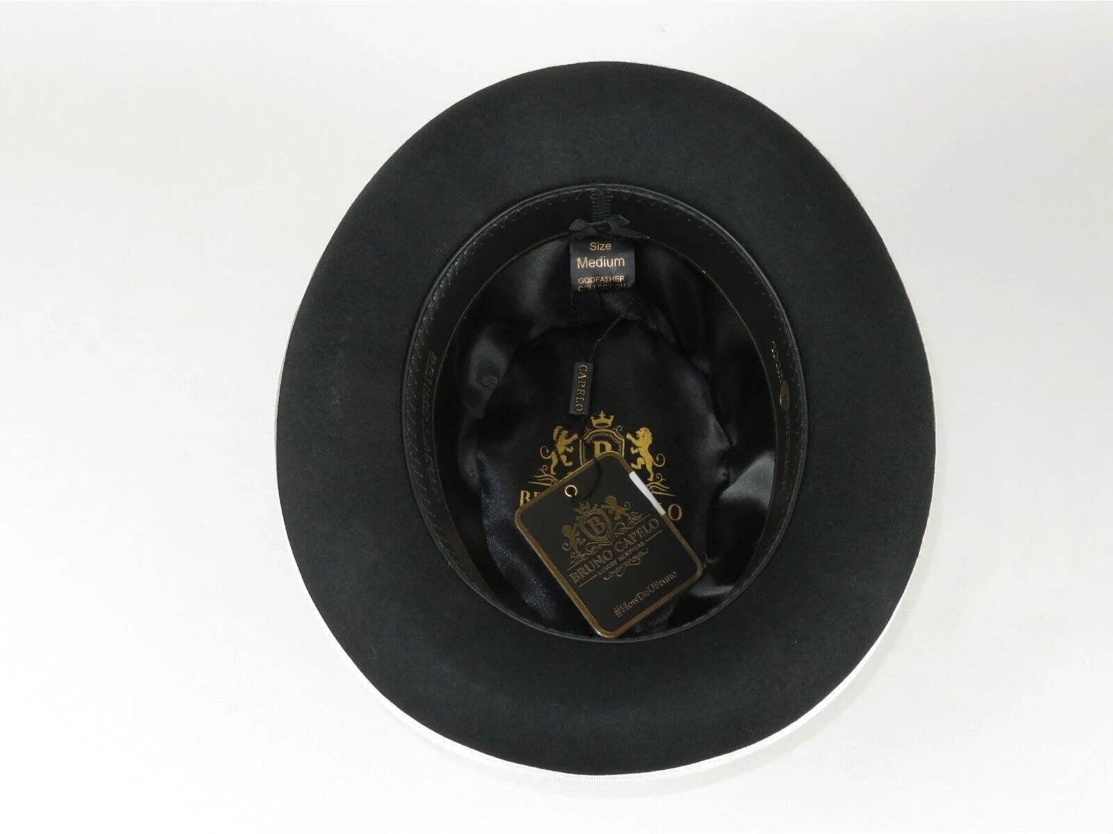 Bruno Capelo Dress Hat Australian Wool Homburg Godfather GF111 Black white