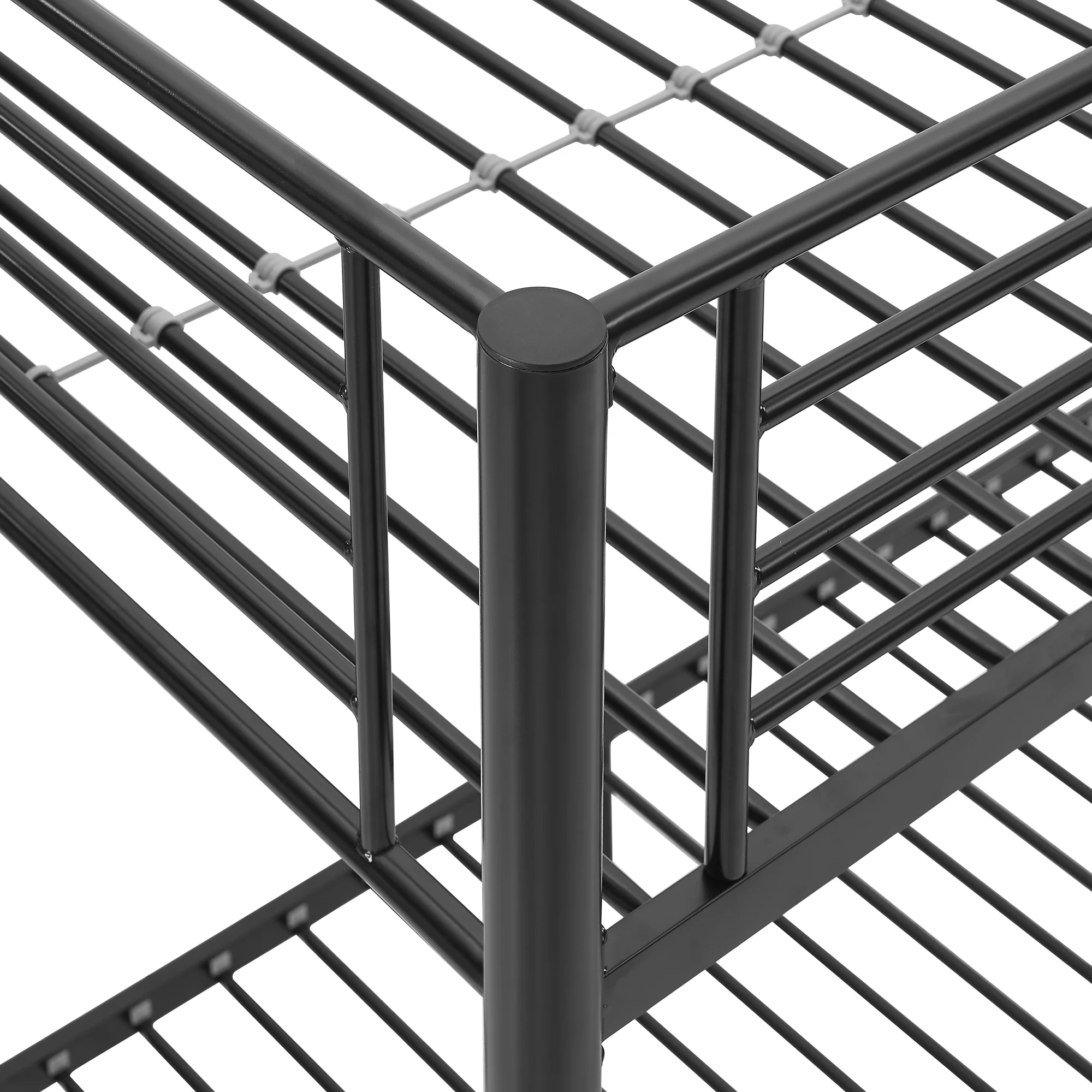 Walker Edison Premium Twin Over Full Metal Bunk Bed, Black