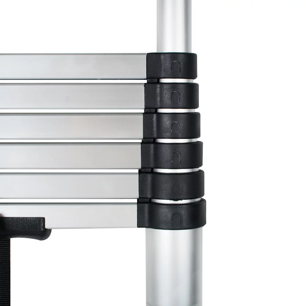 8.5FT Telescopic Ladder Extension Aluminum Ladder Folding Multi Purpose One-Button Retraction Non-Slip Ladder Load 330lbs