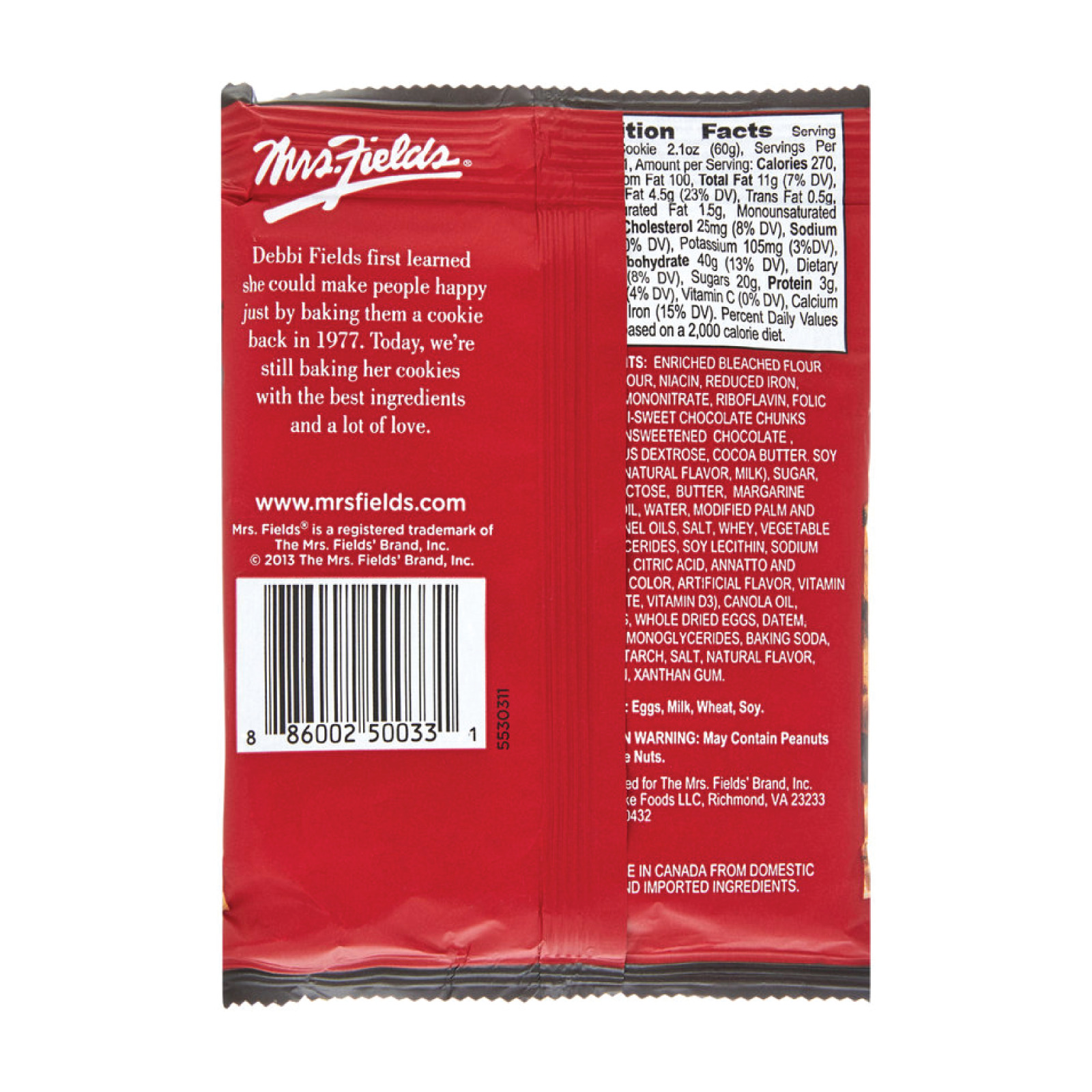 6x Packs Mrs Fields Dark Chocolate Oatmeal Cookies - 2.1oz!