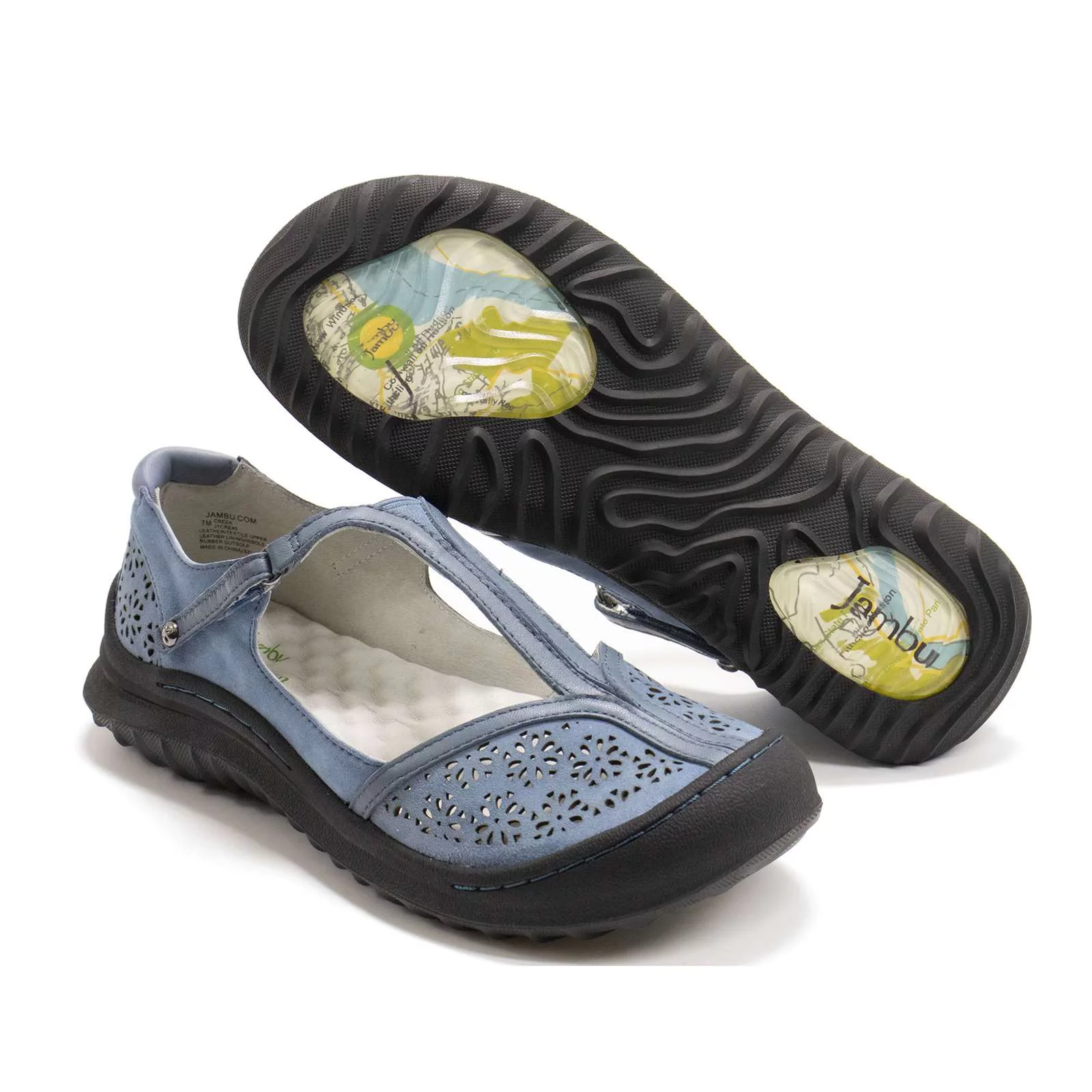 Jambu Women's Creek Mary Jane Flats, Denim,9 M US