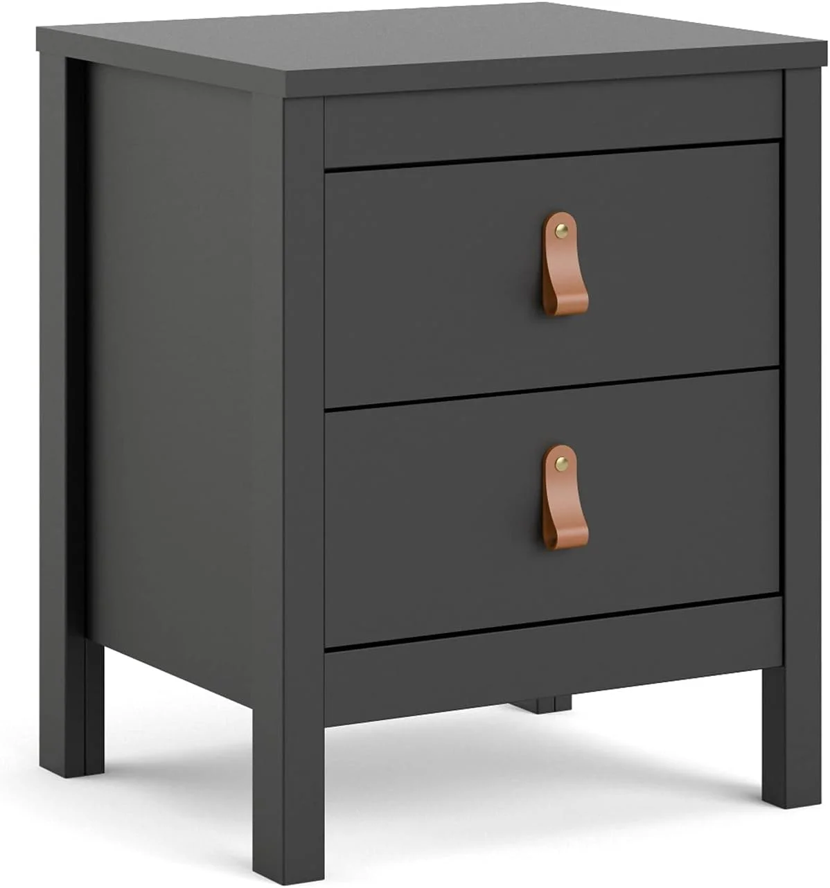 Tvilum, Black Matte Madrid 2 Drawer Nightstand