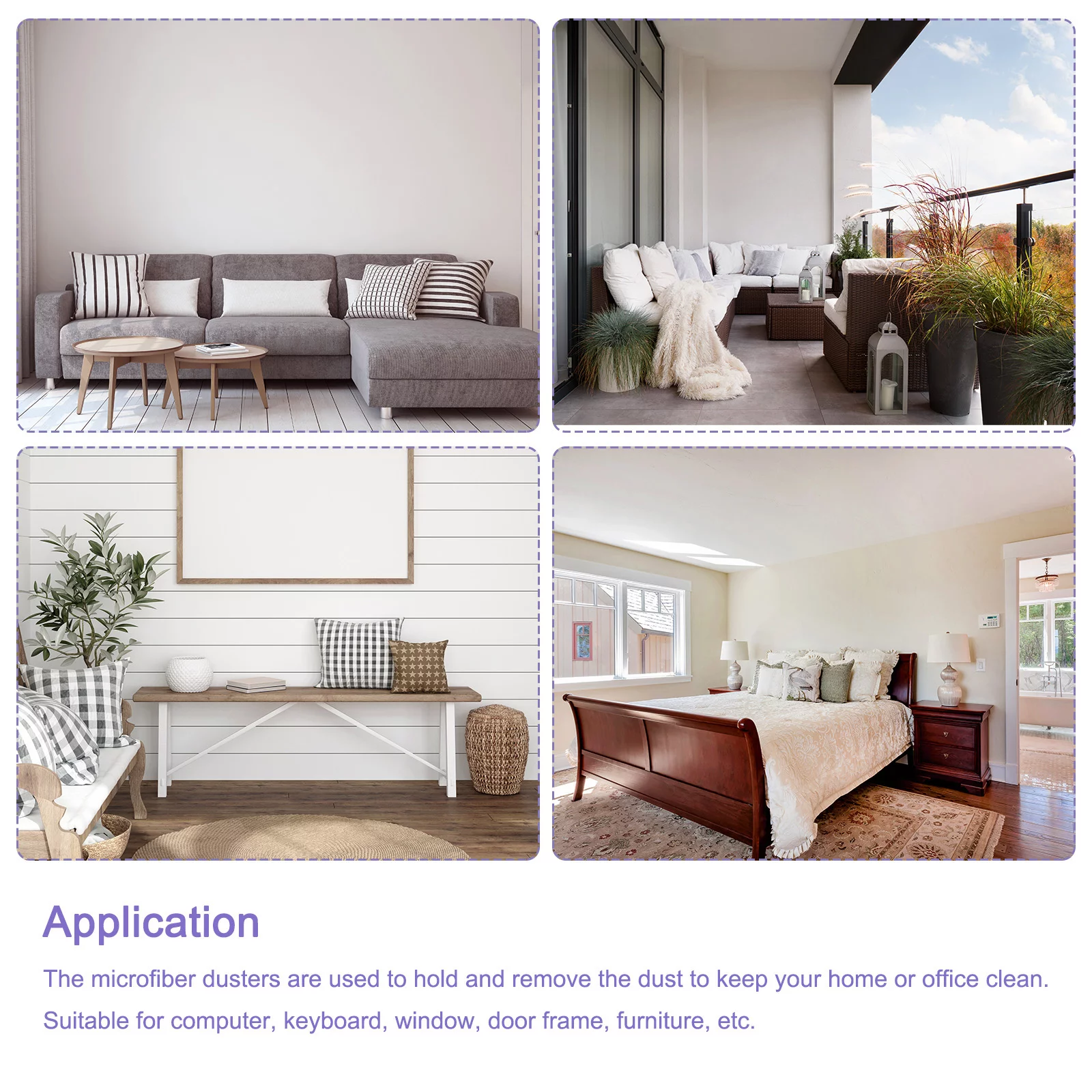 Uxcell Microfiber Duster 13.8 to 32.7 Inch Extendable Dusting Brush Blue, 2 Count