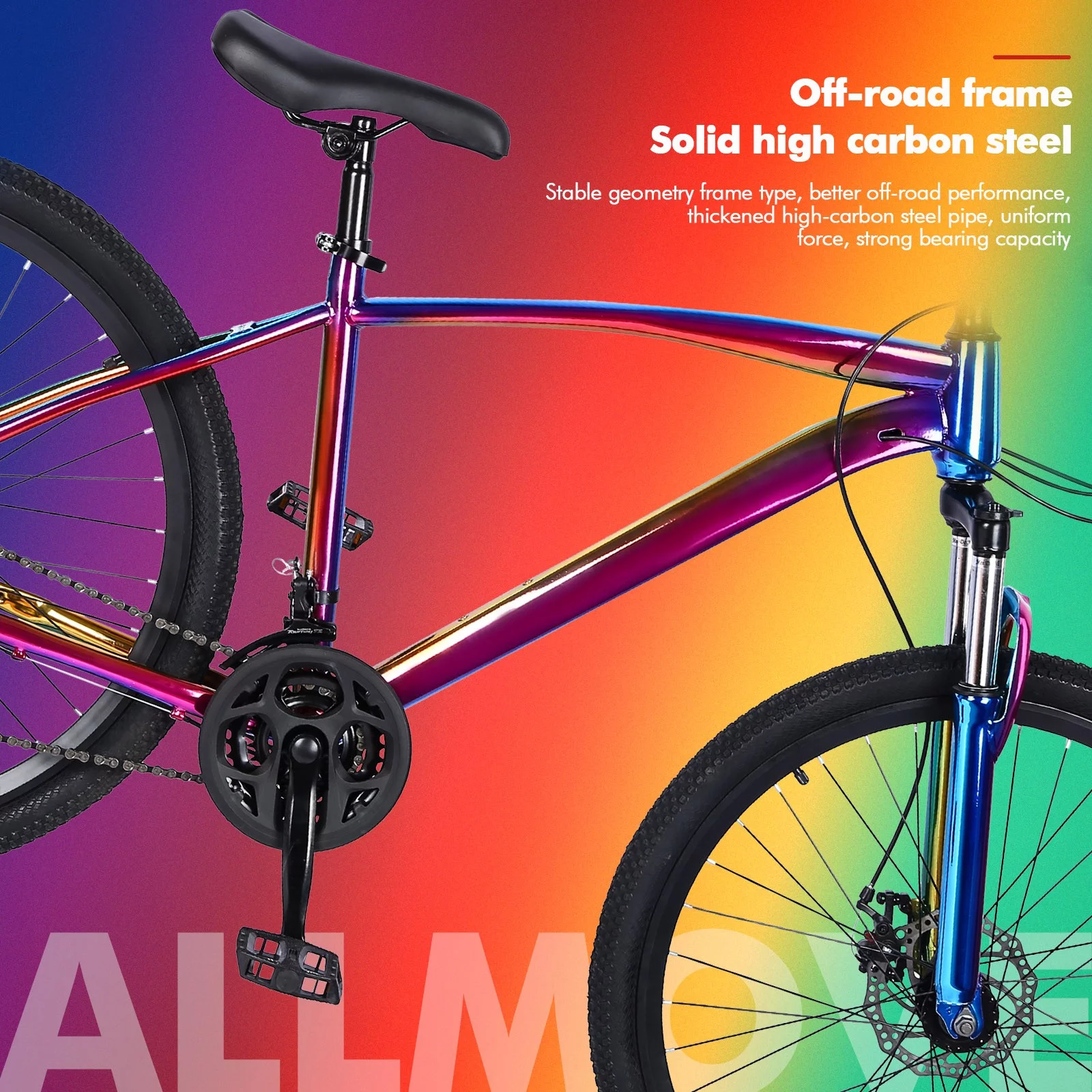 Wlmcg 27.5 Inch Mountain Bike With 21 Speed Dual Disc Brakes Full Suspension Non-slip