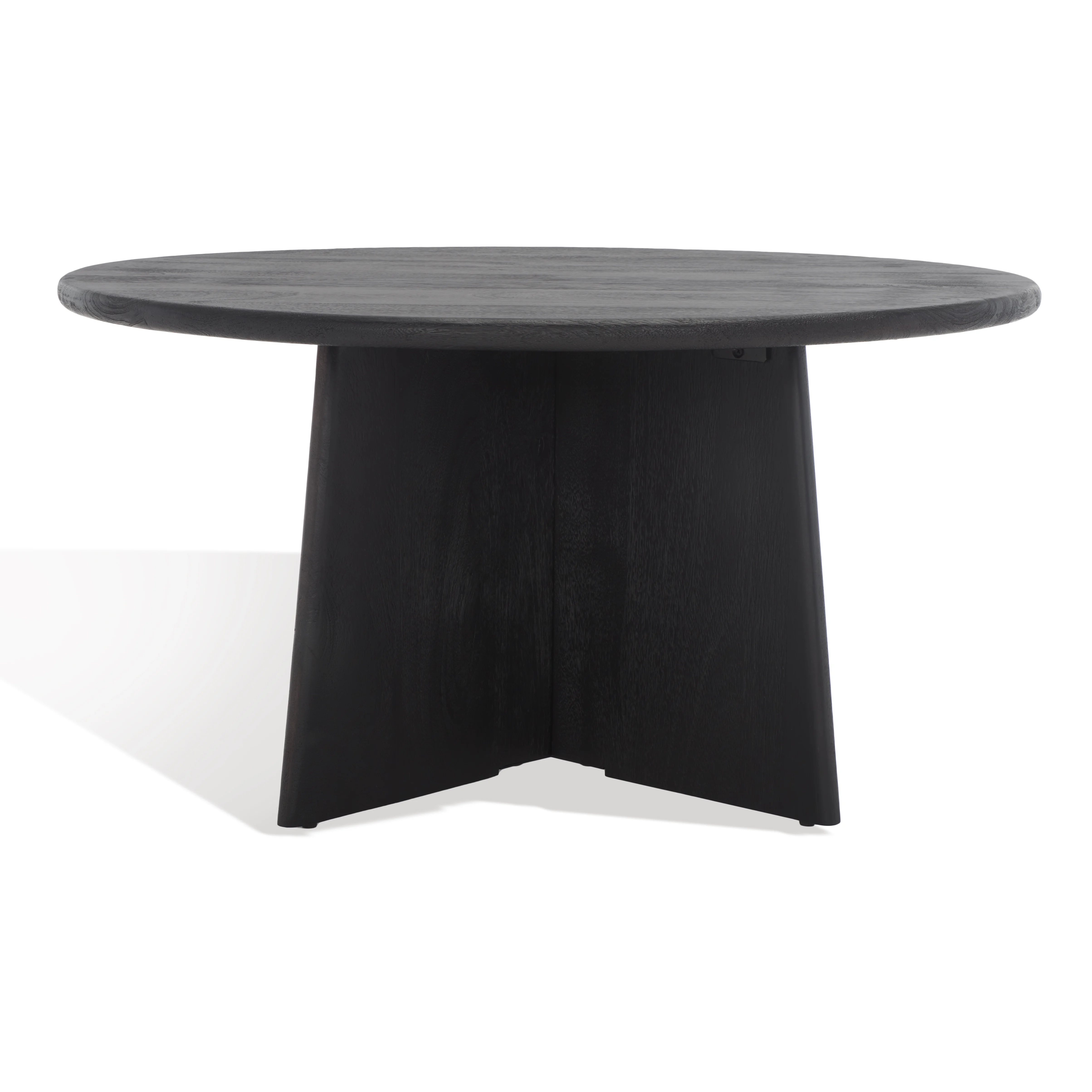 SAFAVIEH Couture Madilynn Modern Round Wood Coffee Table, Black