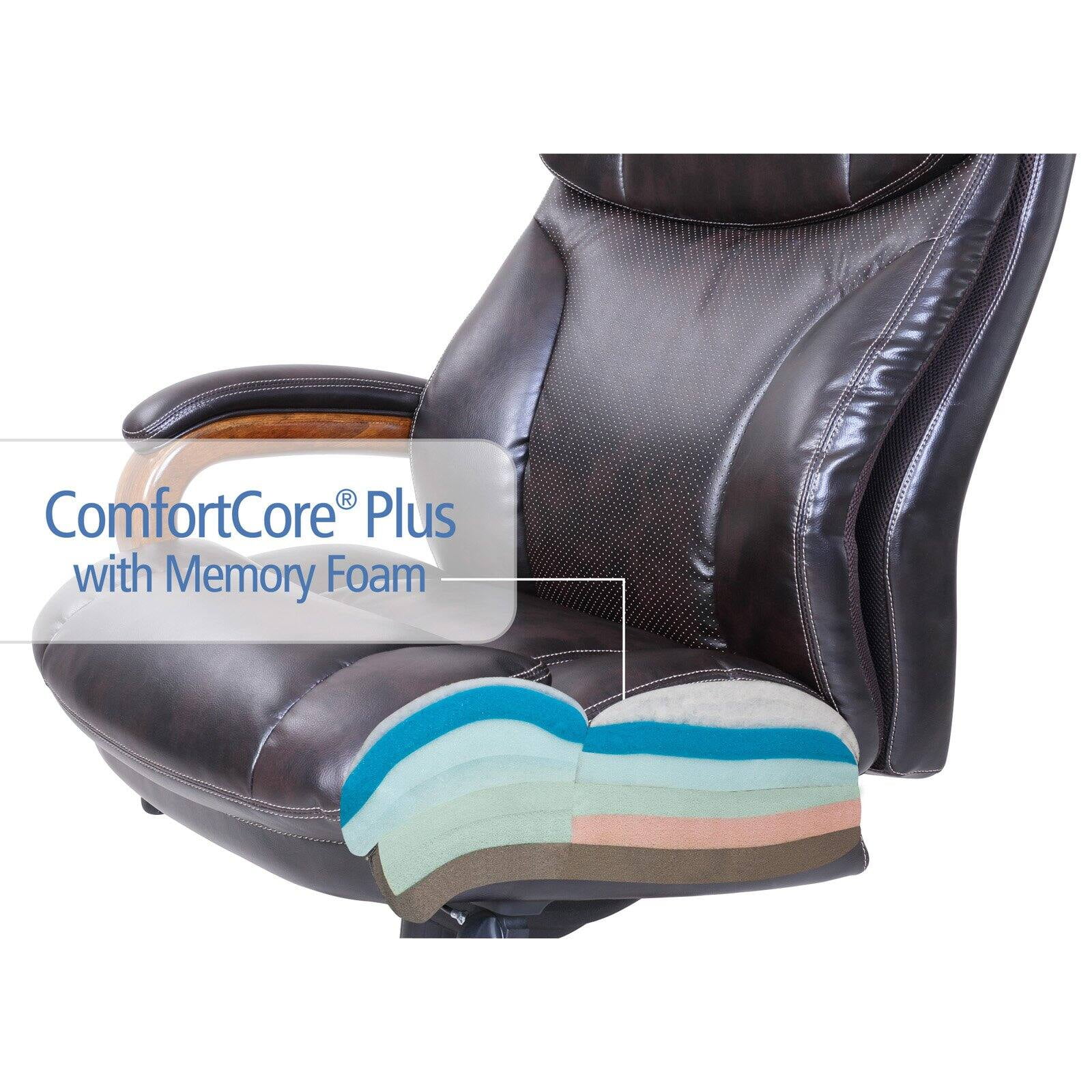 La-Z-Boy Trafford 35 in Executive Chair with Lumbar Support, 400 lb. Capacity, Vino Brown