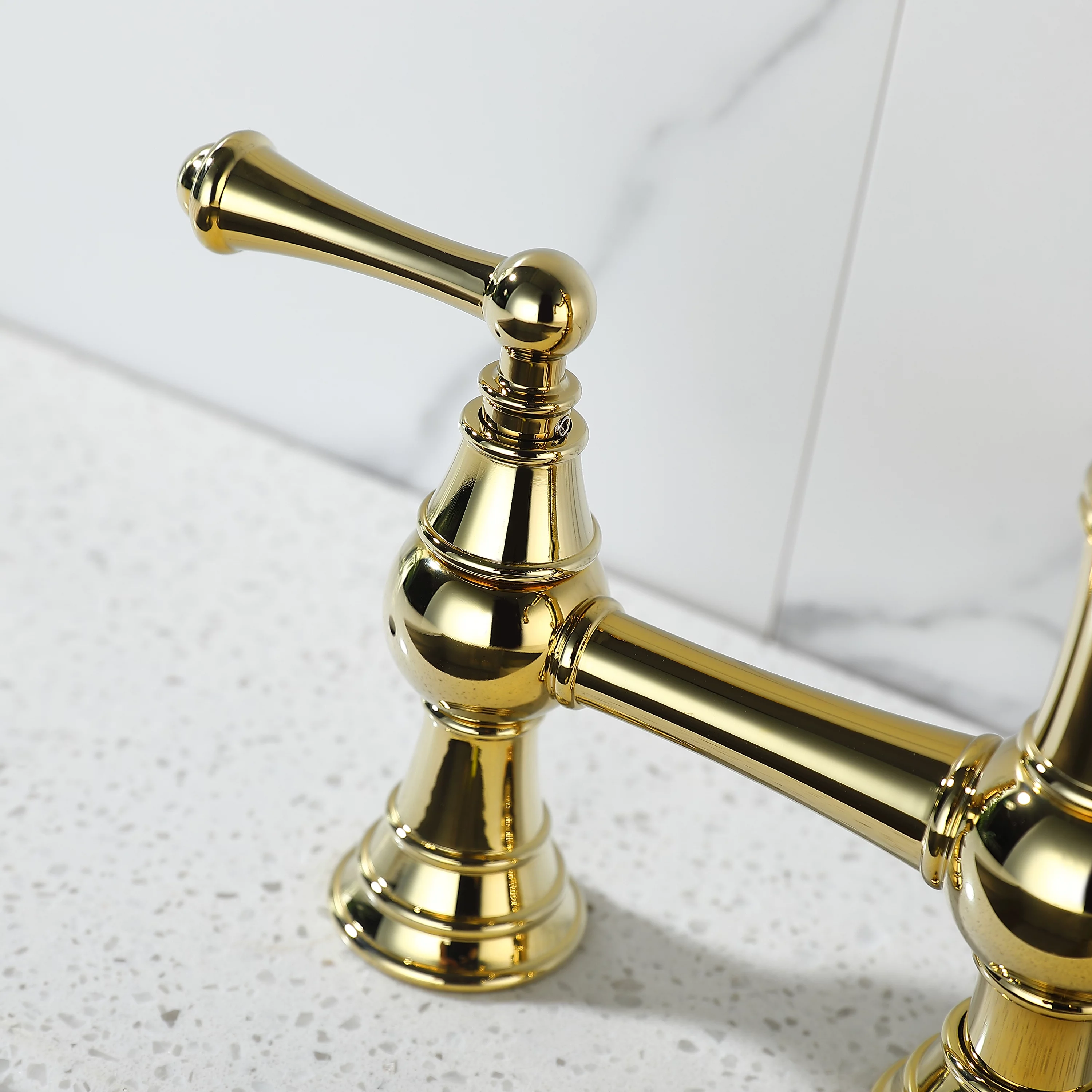 Bridge Dual Handles Kitchen Faucet With Pull-Out Side Spray in