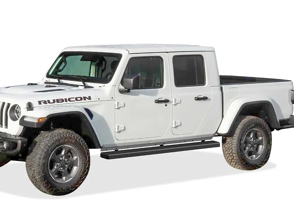 APS iBoard Running Boards 6 inches Matte Black Compatible with Jeep Gladiator 2020-2023 Crew Cab Stainless Steel (Nerf Bars Side Steps Side Bars)