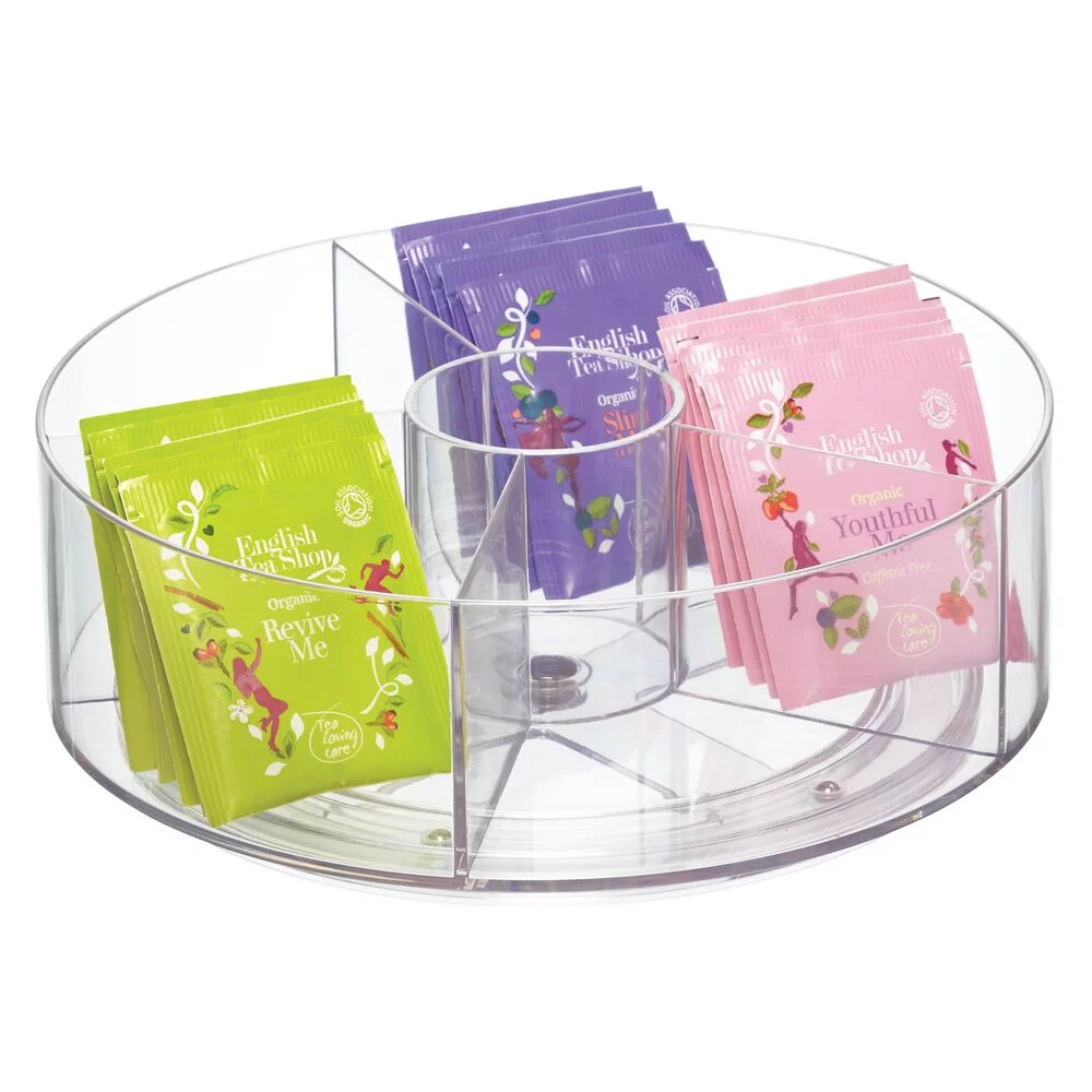 iDesign, Spinning Cabinet Organizer, Clear, 5 Compartments