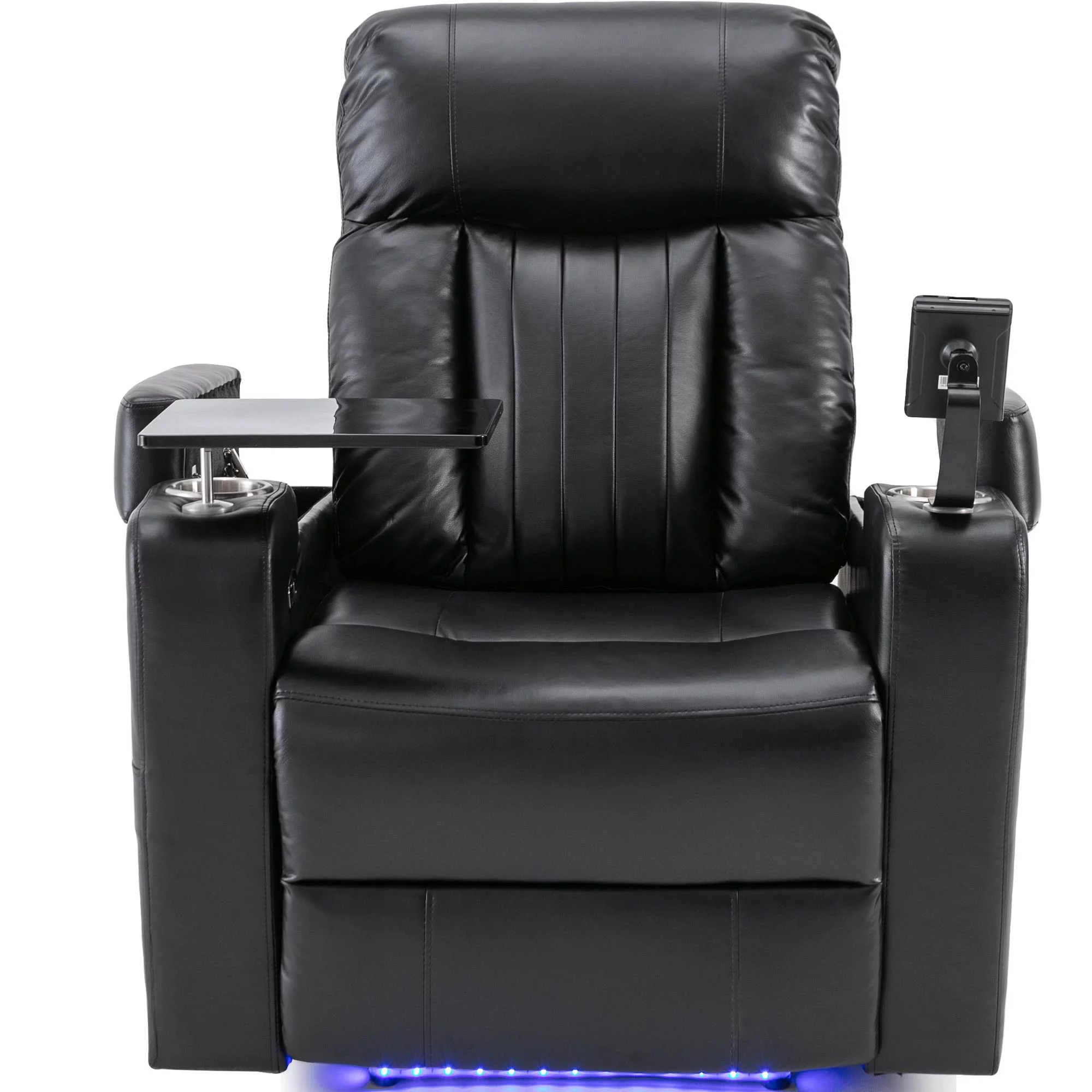 CoSoTower Premium Power Recliner with Storage Arms, Cupholders, Swivel Tray Table and Cell Phone Stand,Black