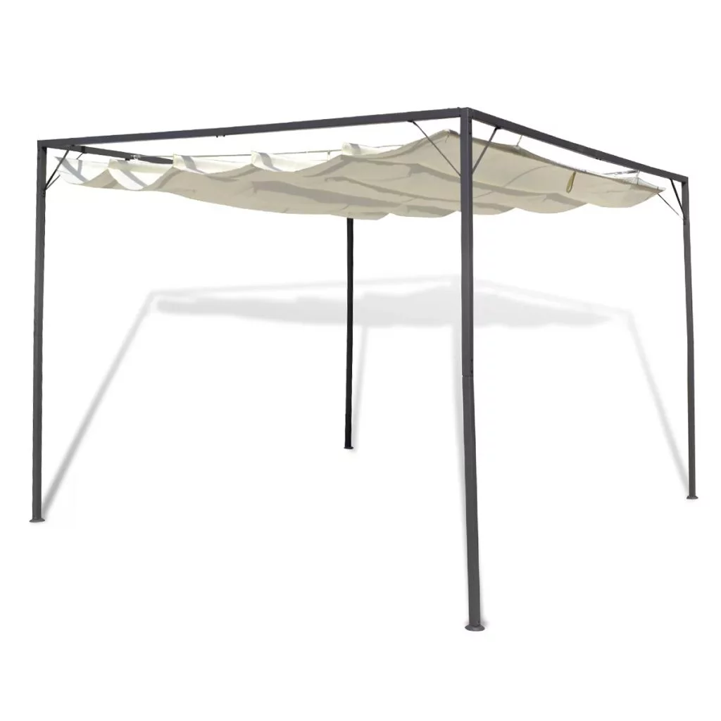 Andoer Garden Gazebo with Retractable Roof Canopy