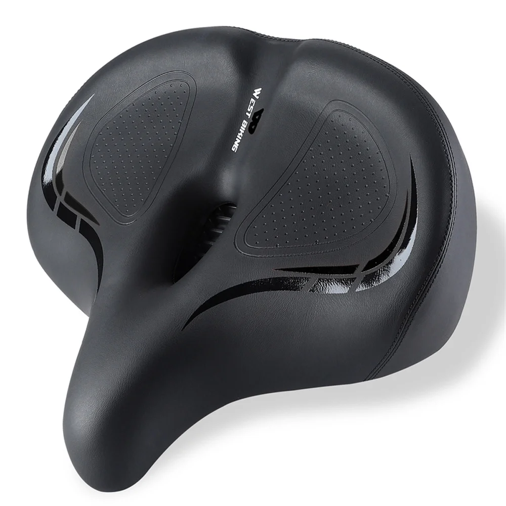 WEST BIKING Thickened High Elasticity Bike Saddle Soft Waterproof PU Pad Road  Seats Comfort Breathable AntiSlip Cycling Cushion