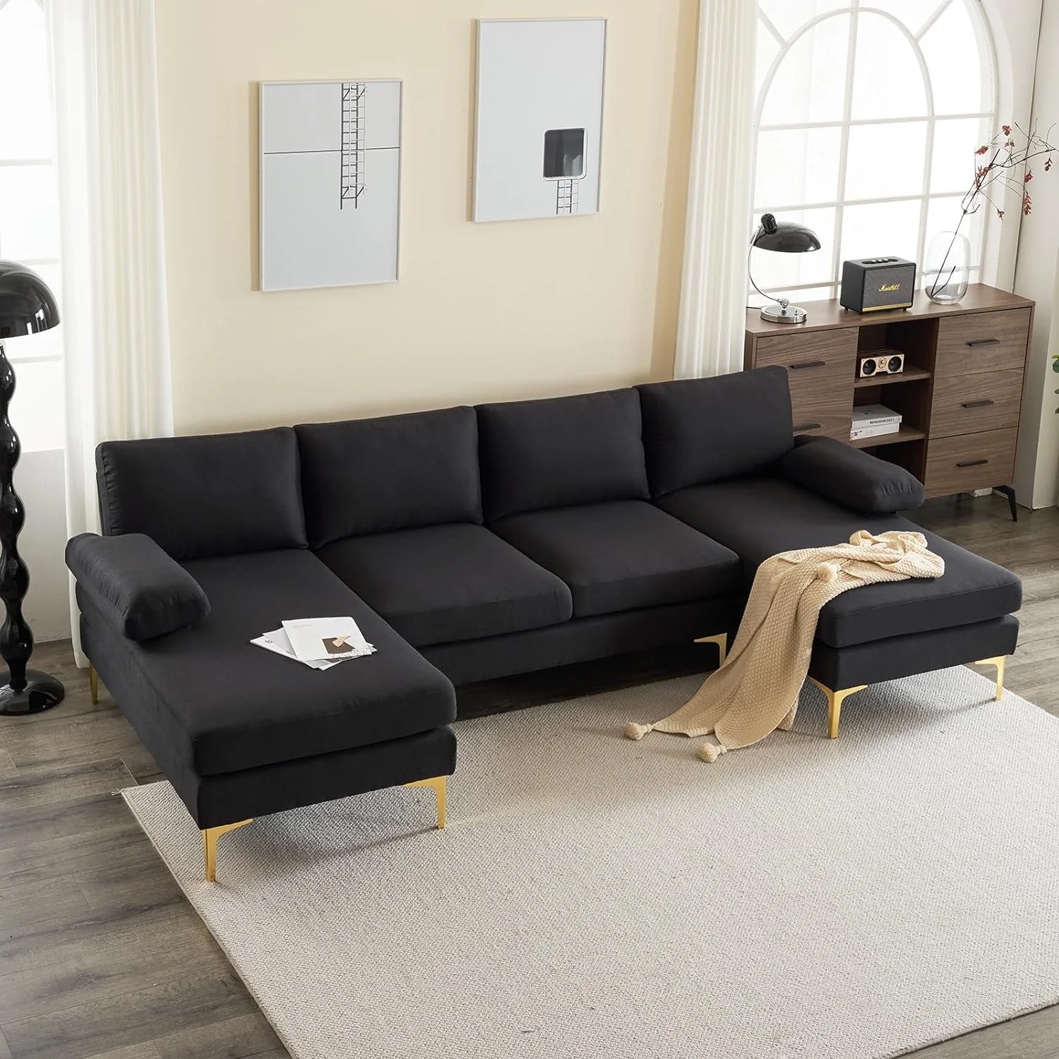 Yunc Convertible Sectional Sofa 110