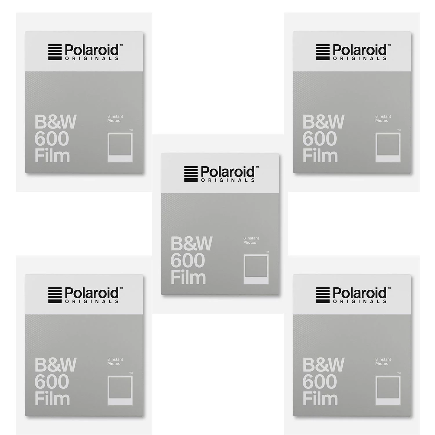 Polaroid Originals B&W 600 Instant Camera Film (8 Exposures/Pack of 5)