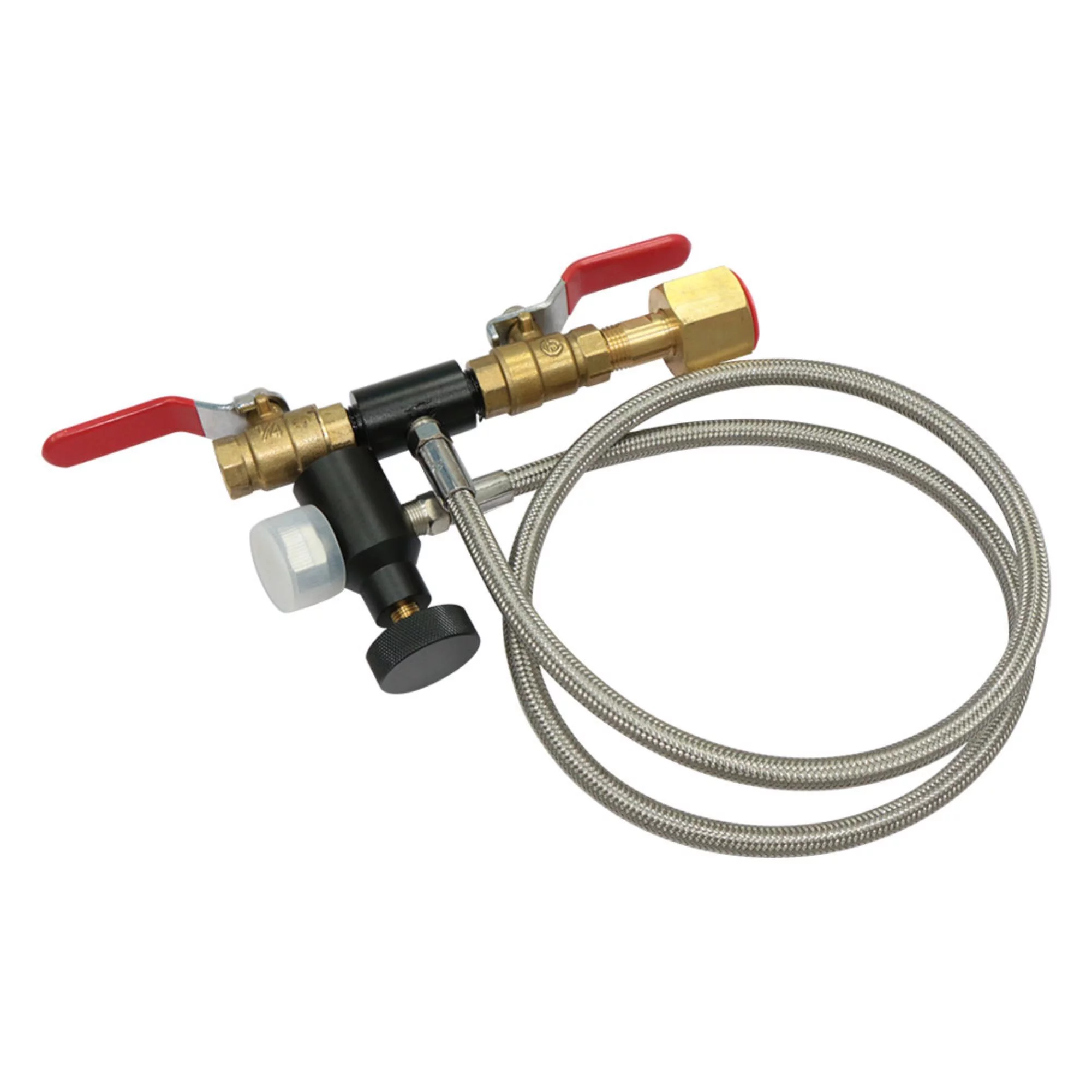 Efficiently Refill Your Soda Tank with CO2 Cylinder Refill Adapter Kit - 36 Inch Hose, Gauge, and CGA-320 Connector - Ultimate Soda Maker Tool