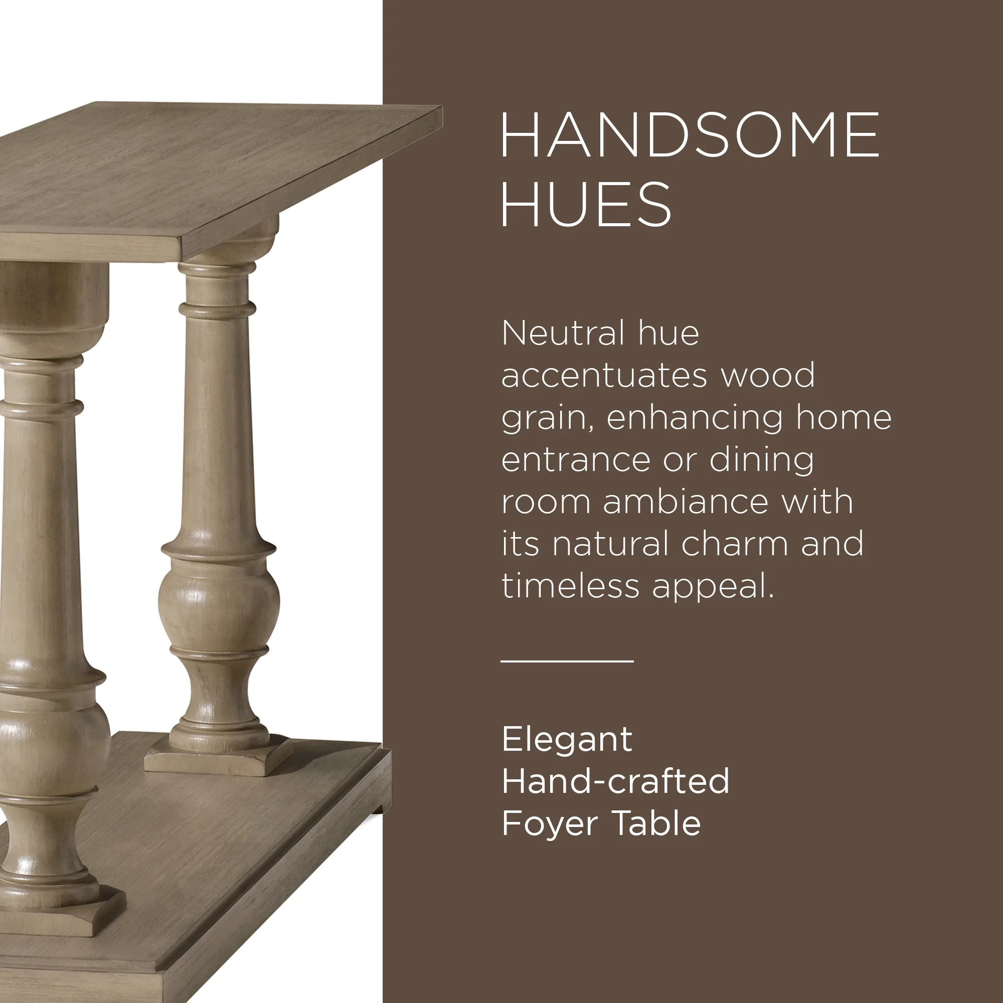 Maven Lane Arthur Traditional Wooden Console Table in Antiqued Grey Finish