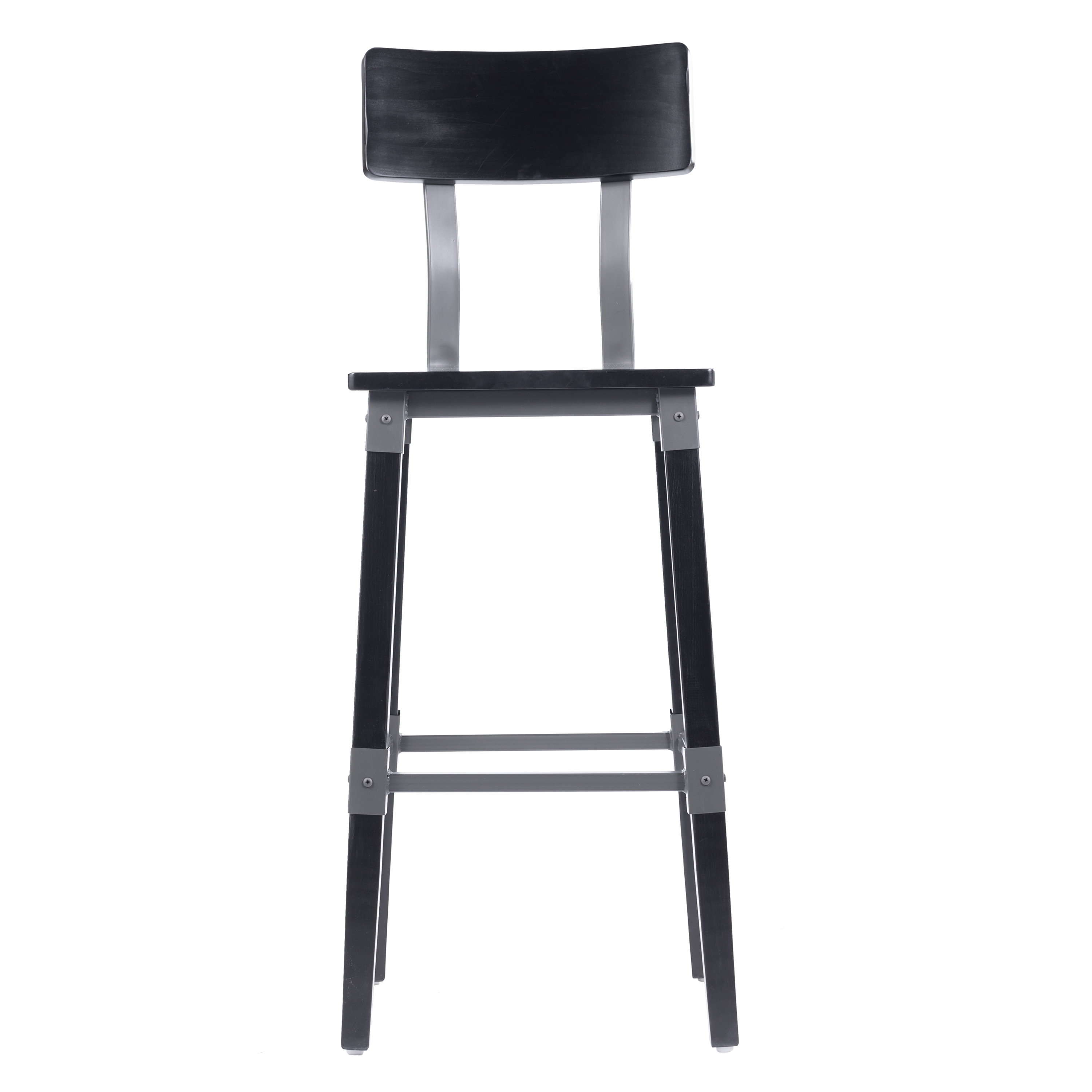 Flash Furniture 2 Pack Commercial Grade Rustic Black Industrial Wood Dining Barstool