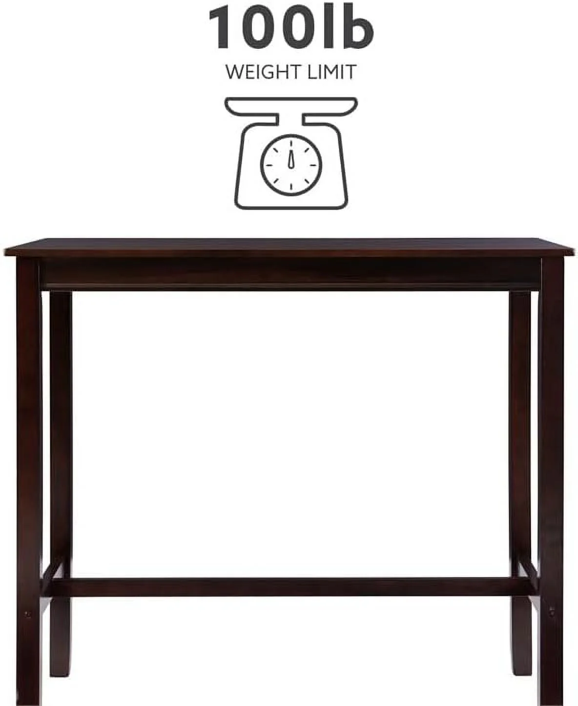 HBBOOMLIFE Claridge 42" Wood  Height Pub Table in Walnut