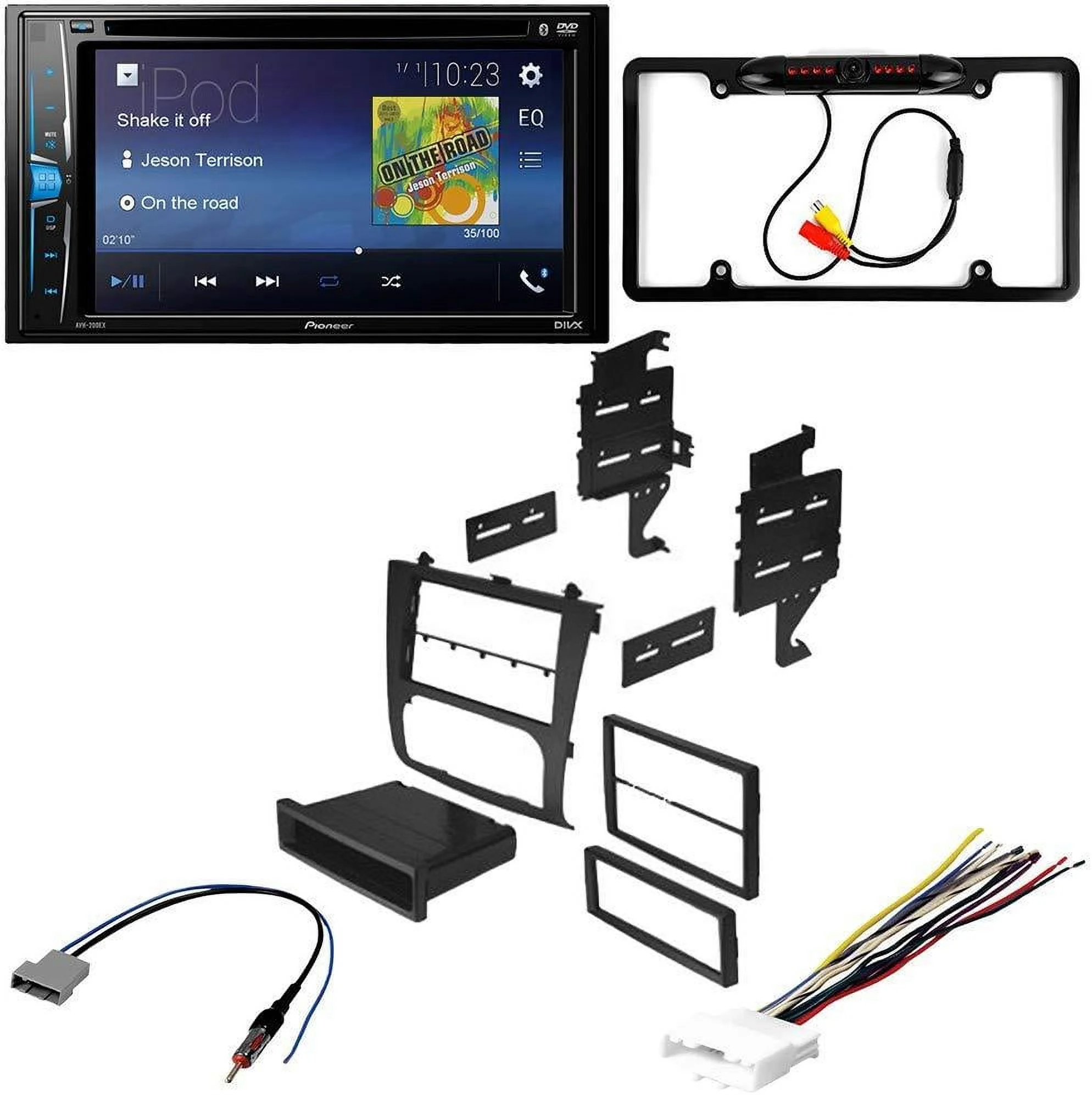 KIT2574 Bundle with Pioneer Multimedia DVD Car Stereo and Installation Kit - for 2013 Nissan Altima Coupe / Bluetooth Touchscreen, Backup Camera, Double Din Mounting Dash Kit