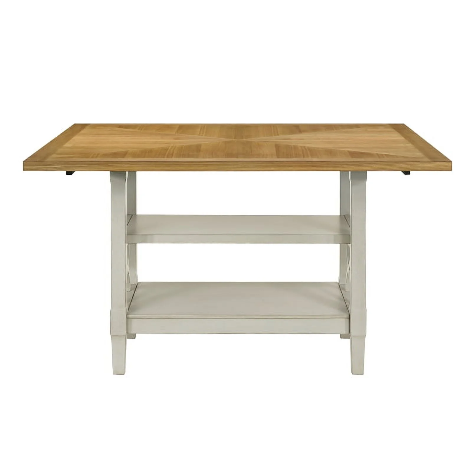 Pemberly Row Wood Counter Height Dining Table in Gray and Light Oak