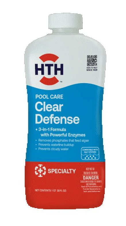 HTH Pool Care Clear Defense for Swimming Pools, 1Qt