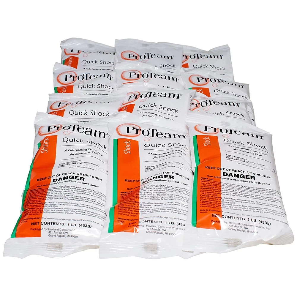 ProTeam Quick Shock Chlorinating Concentrate for Swimming Pools 1 lb 12 Pack