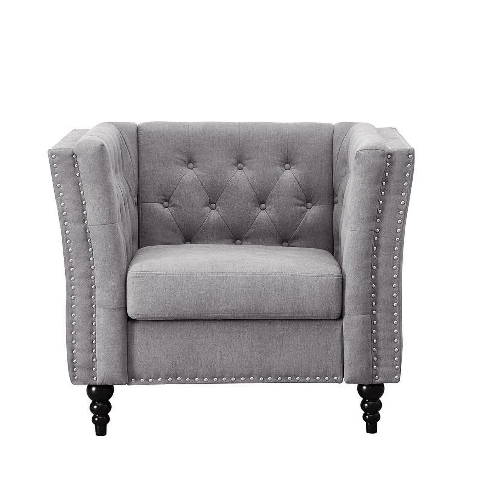 Home Square 2 Piece Set with Microfiber Living Room Loveseat and Chair in Gray