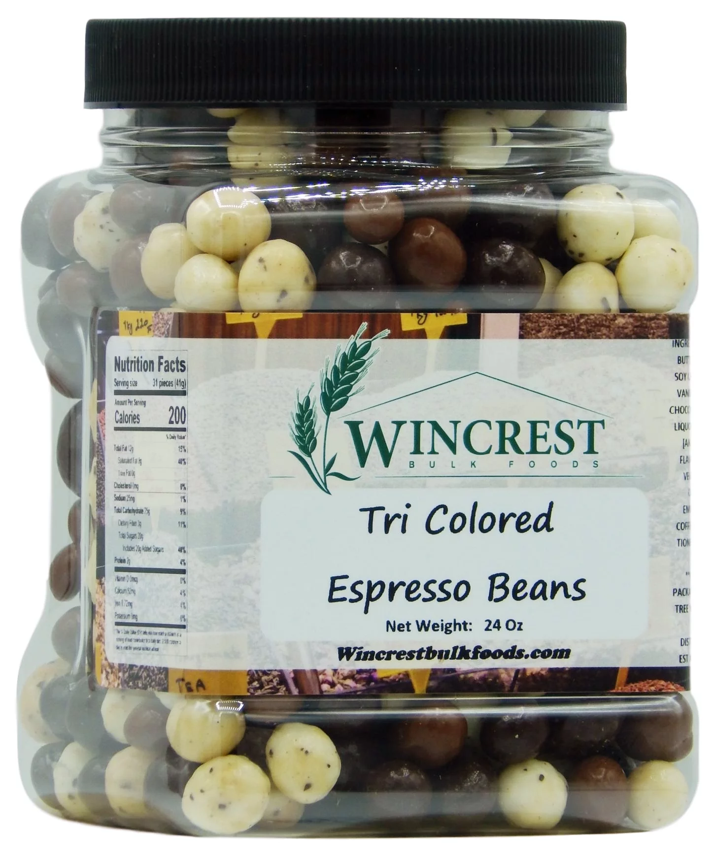 Tri Colored Espresso Beans - 1.5 Lb Tub