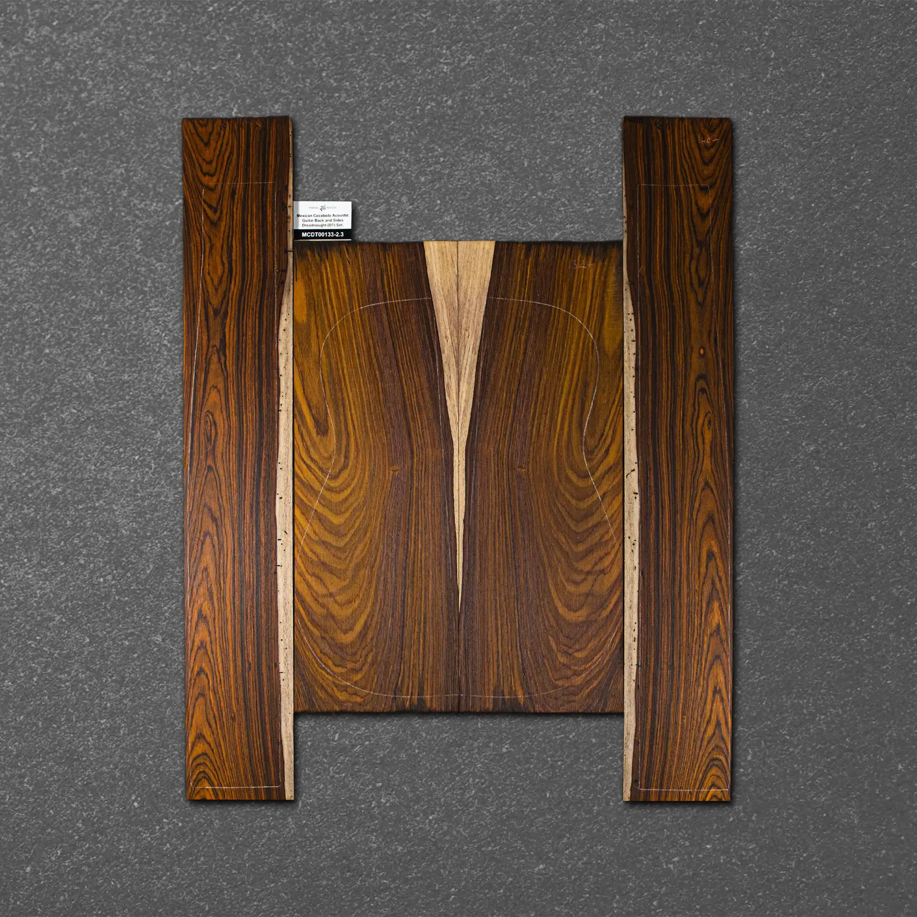 Mexican Cocobolo Acoustic Guitar Back and Sides Dreadnought (DT) Set. – MCDT000133-2.3