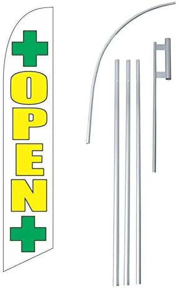 12-Foot Super Swooper Feather Flag With Heavy-Duty 15-Foot Pole And Ground Spike