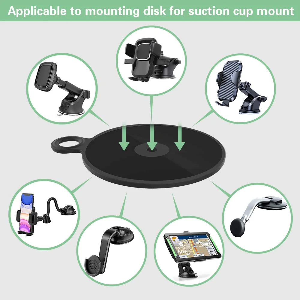 pop-tech Dashboard Adhesive Pad for Suction Cups: Car Dash Sticky Pad Mounting - Phone Holder Disk Replacement with 2pcs Heat Resistant 3M Double Sided Sticker for Windshield Dash Cam GPS