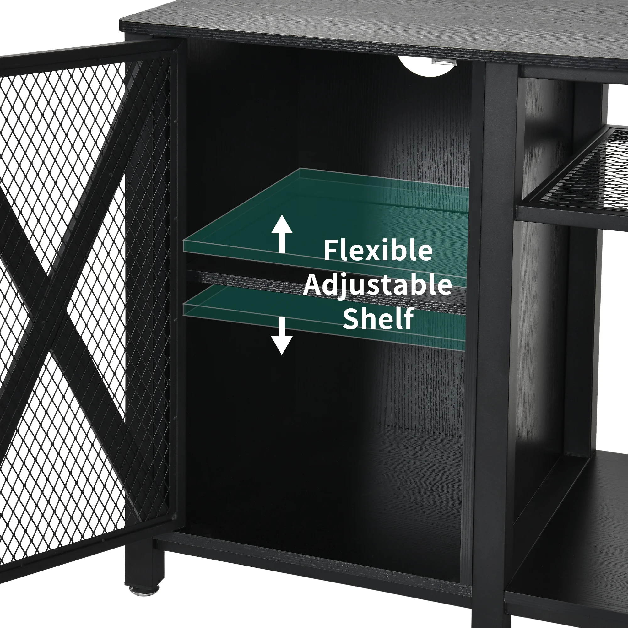 DWVO Metal Aquarium Stand with Power Outlets and Cabinet for Fish Tank Accessories Storage - Suitable for 55-75 Gallon Fish Tank Stand, Turtle Tank, Reptile Terrarium (865lbs Capacity) - Black