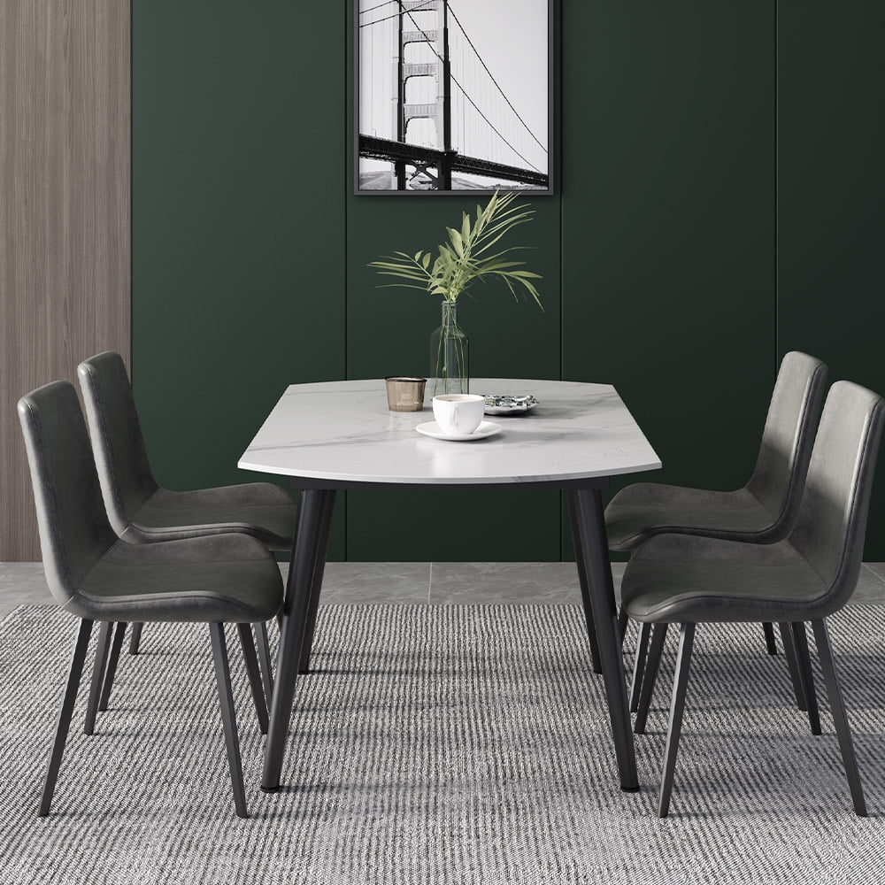 Extendable Dining Tables for 4 to 6 Sintered Stone Material Round (white Table Only)