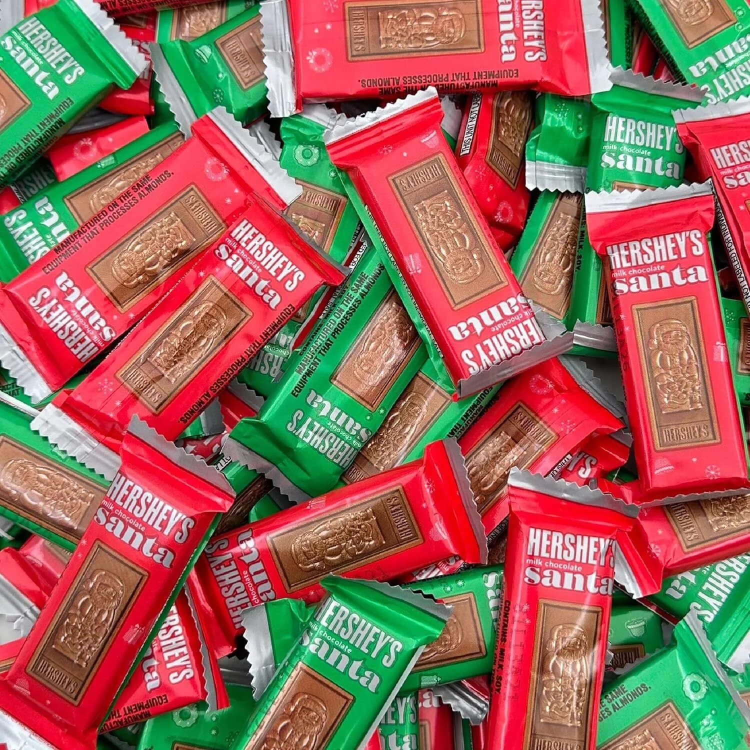 2Lbs Christmas Milk Chocolate Snack Size Santas Candy - 2 Pounds