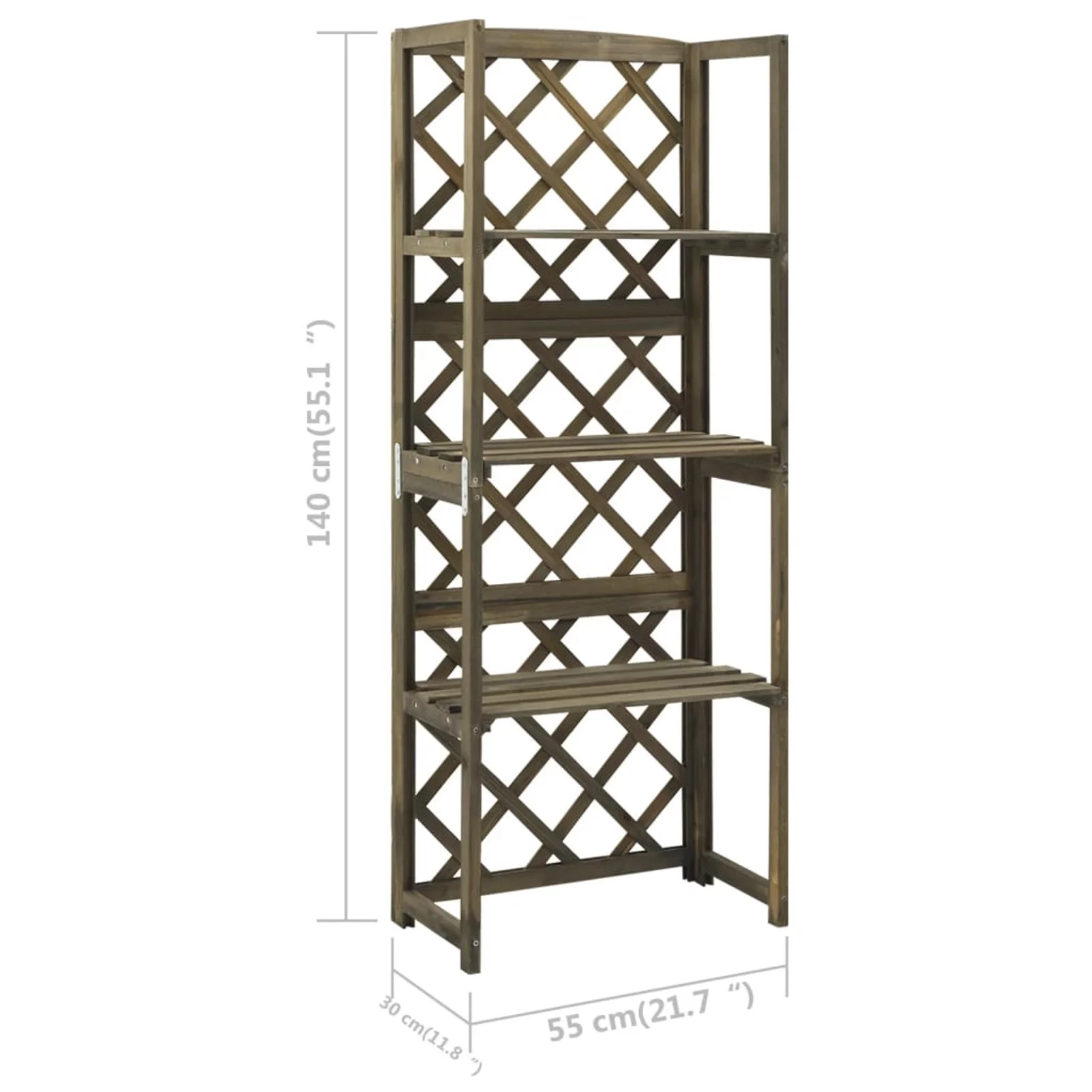 Trellis with Shelves Gray 21.6