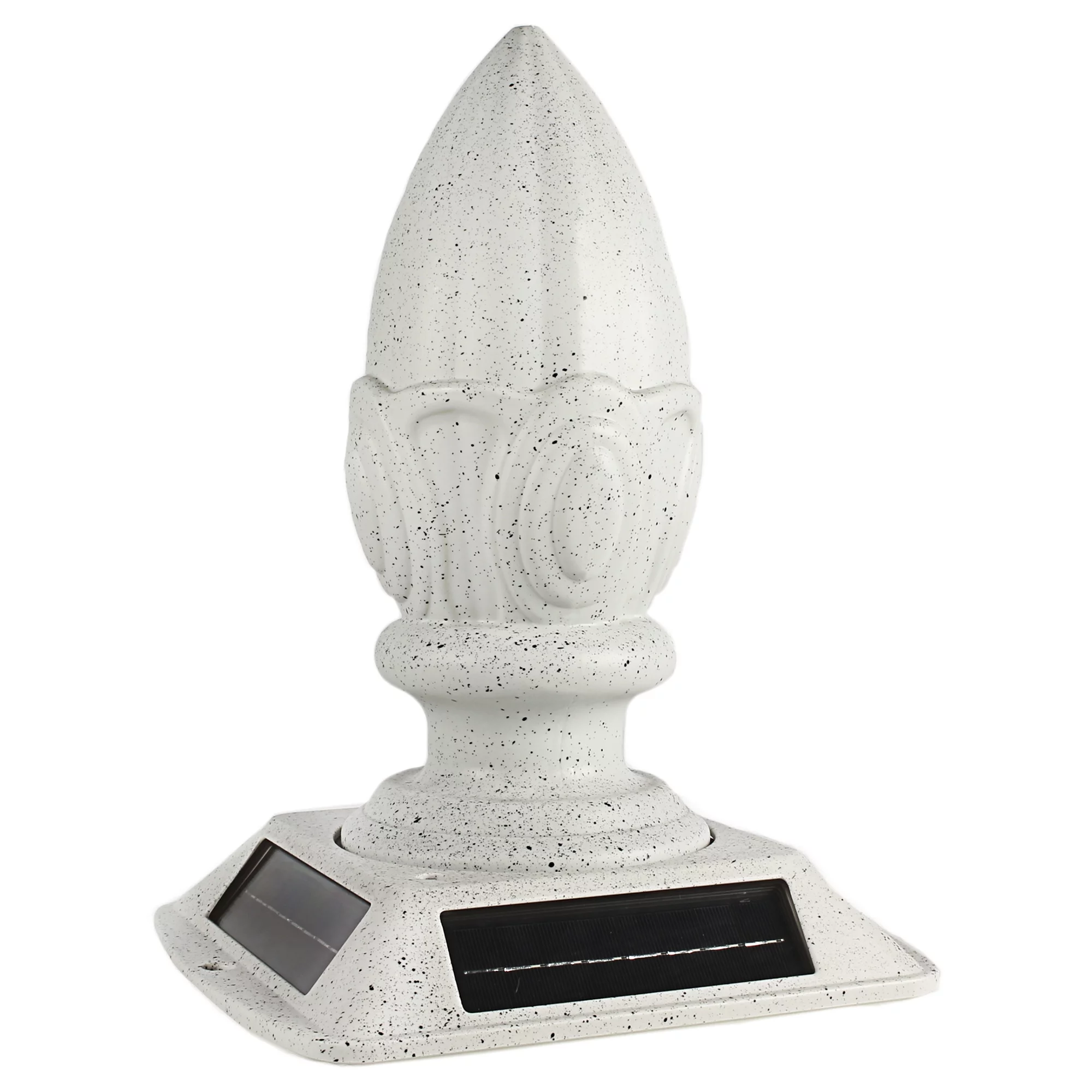Gama Sonic Acorn Finial Solar Pier Mount Light, Speckled Grey Stone (GS-138)