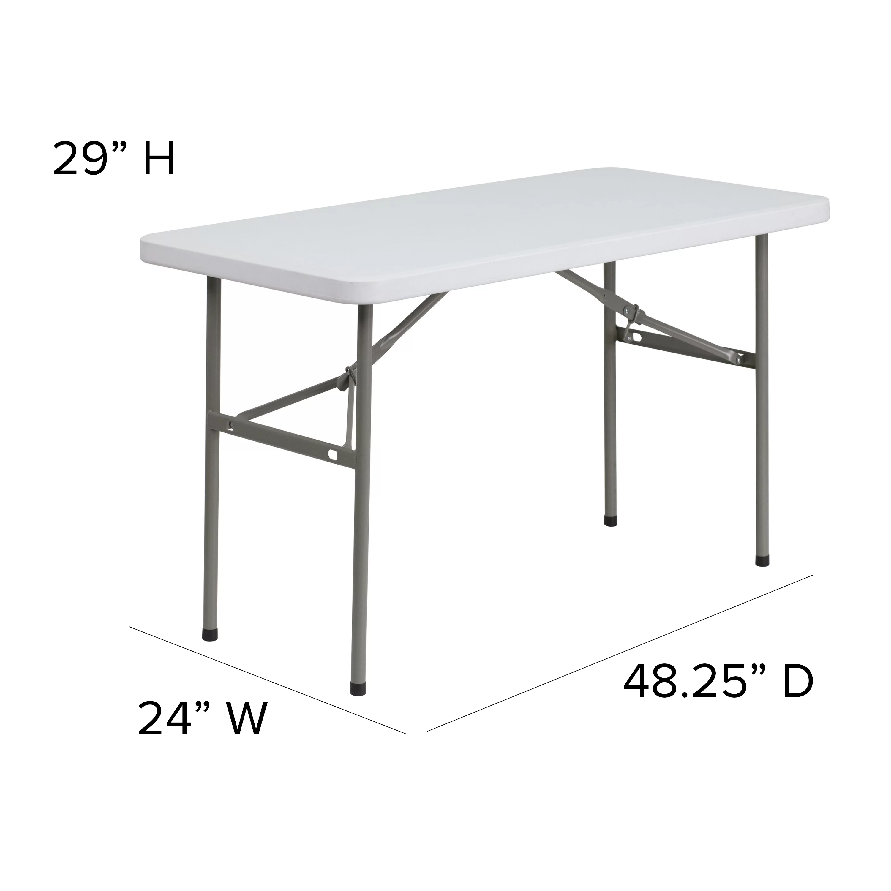 BizChair 4-Foot Granite White Plastic Folding Table