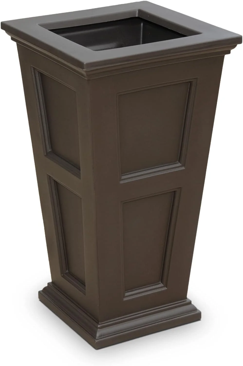28In Tall Planter - Espresso - 16In L X 16In W X 28In H - Polyethylene - Built-In Water Reservoir (5829-ES)