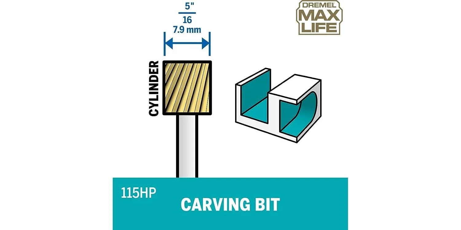 Dremel Max Life 5/16 in. X 1.5 in. L X 0.31 in. W High Speed Steel Cylindrical High Speed Cutter Mul