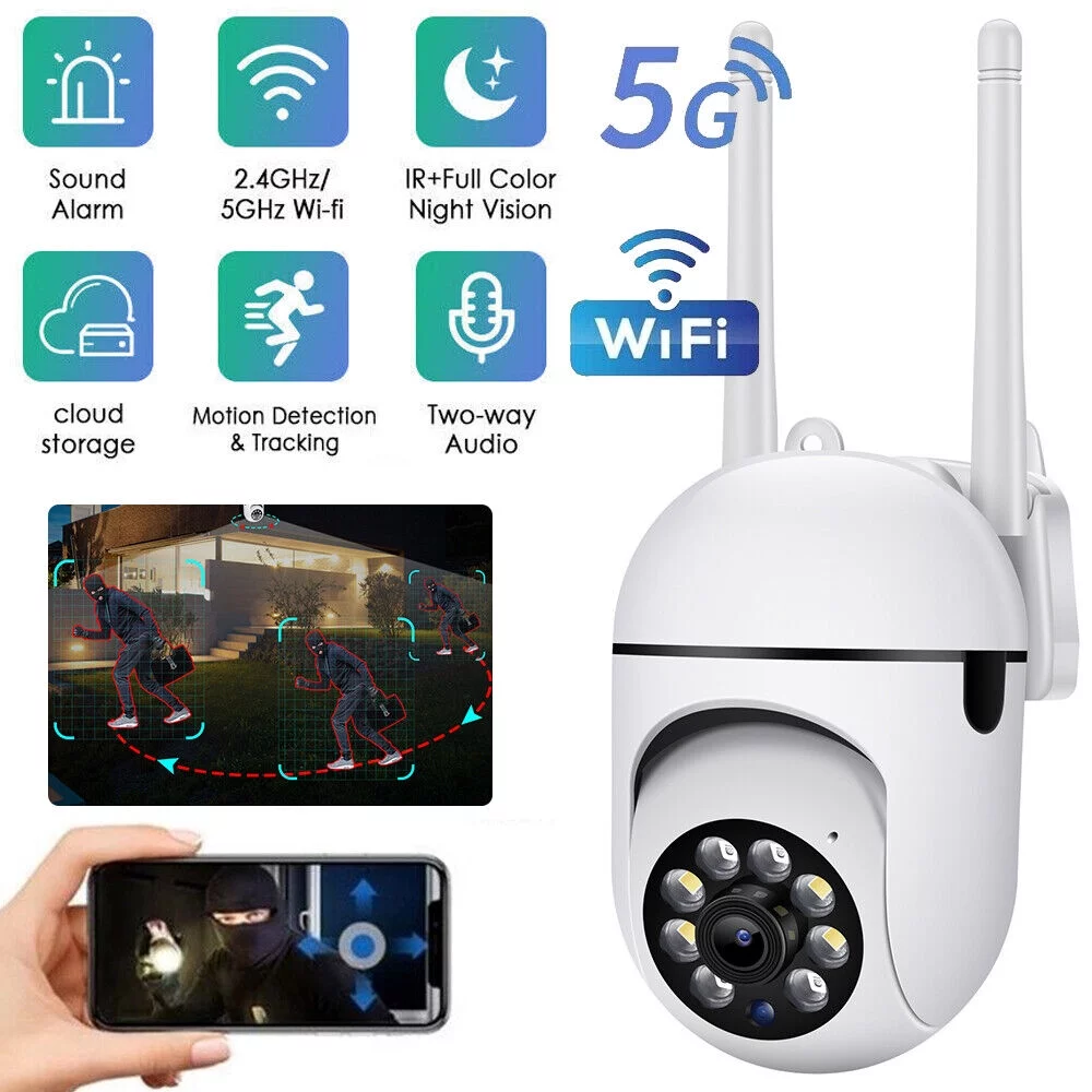 Cocobaby Wireless Wifi Security Camera System Outdoor Home 5G 1080P HD Night Vision Cam