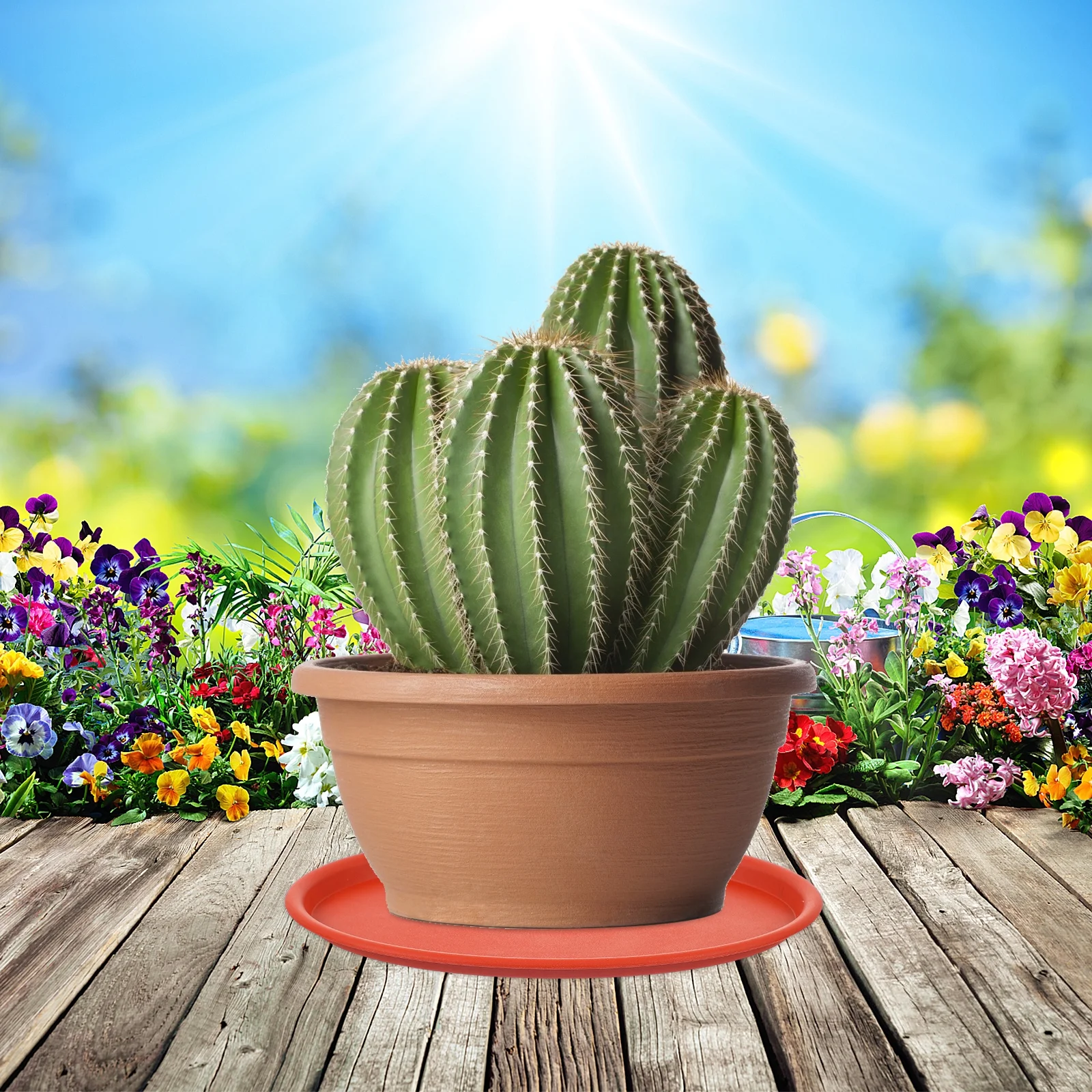 Guichaokj 10Pcs Plant Saucers Oval Flowerpot Trays Plastic Flower Pot Bases Water Trays