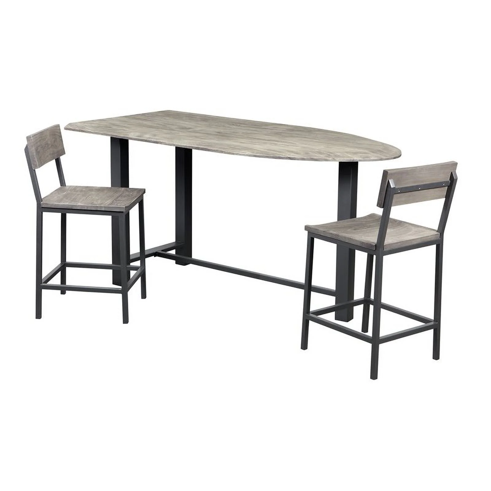 Pemberly Row Grey/Gunmetal Yukon Counter Height Dining Table