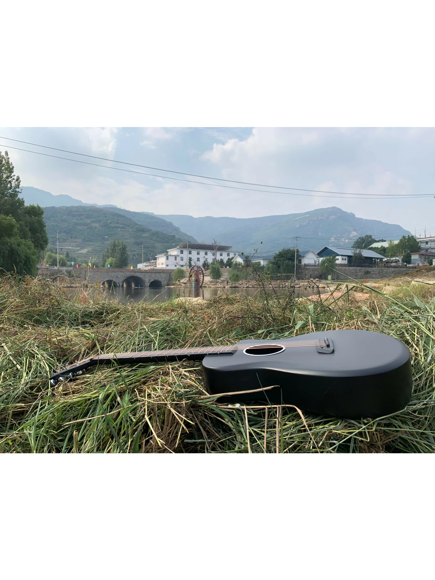 Joytar J2 Carbon Fiber Acoustic Guitar 36 inch Black Satin with Gig Bag