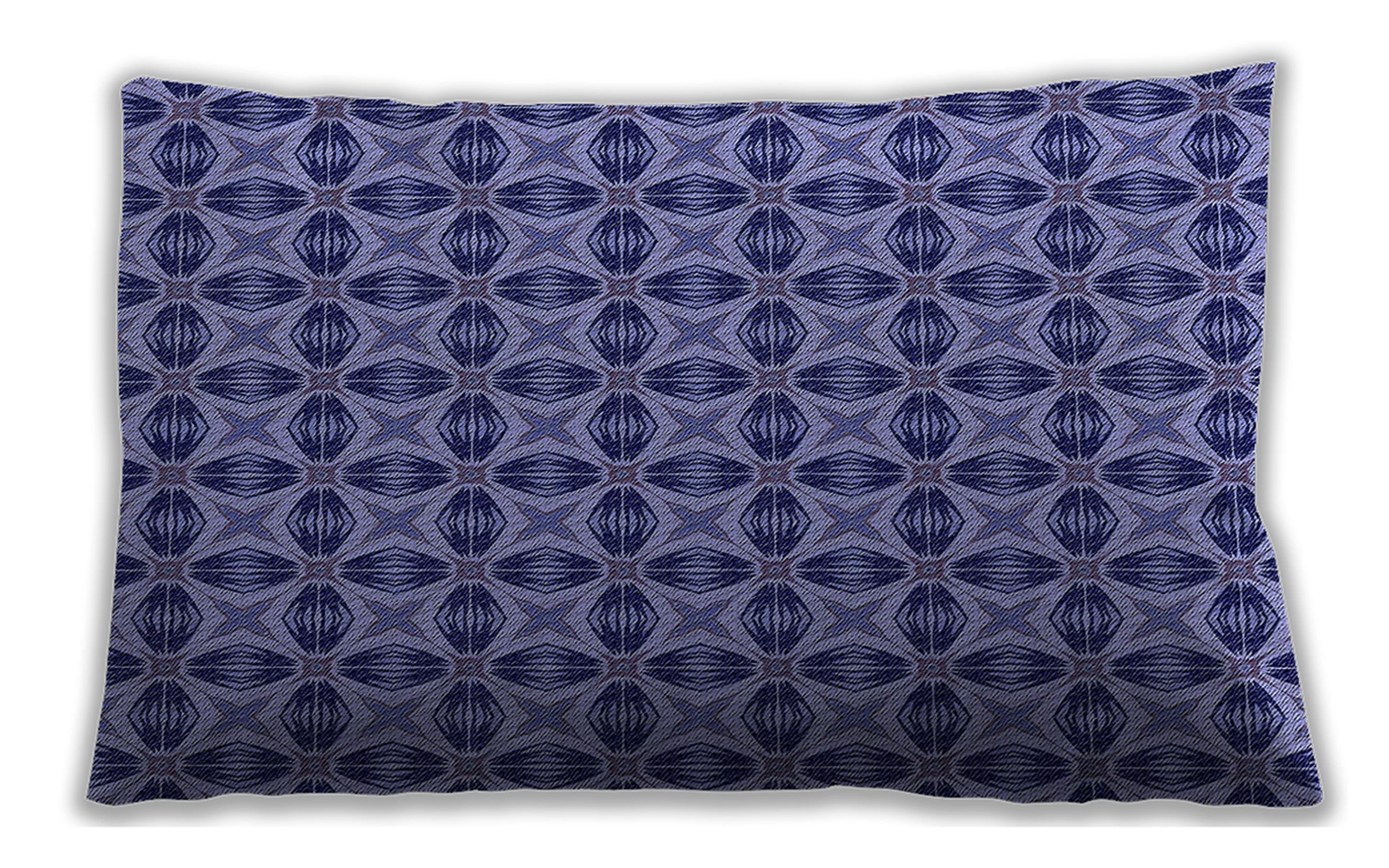 Ahgly Company Patterned Indoor Rectangular Crocus Purple Lumbar Throw Pillow, 13 inch by 19 inch