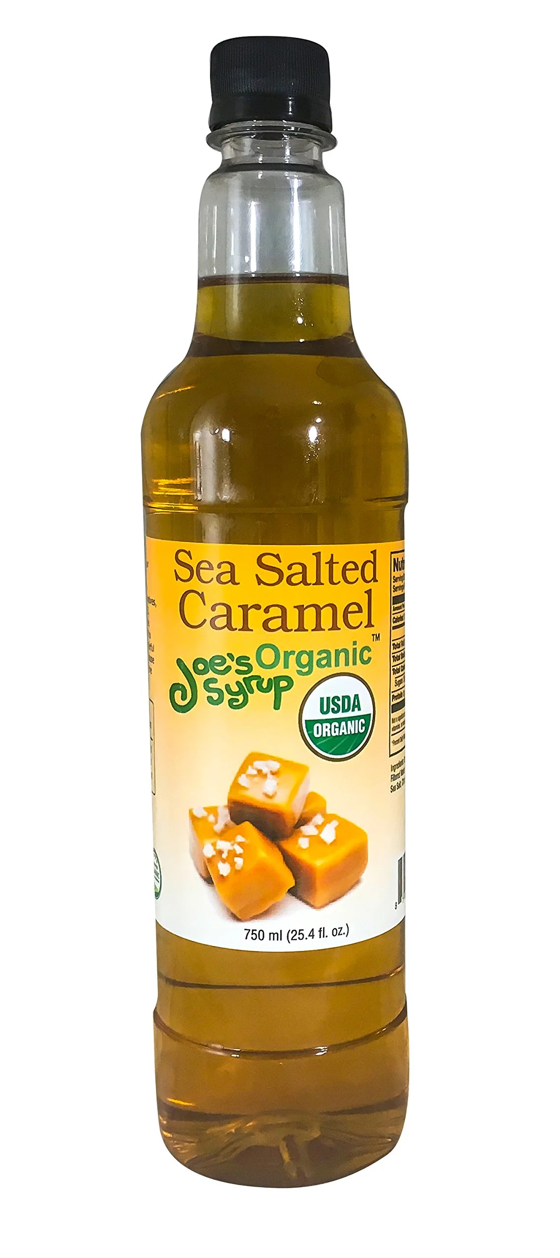Joe’s Syrup Organic Flavored Syrup, Organic Sea Salted Caramel, 750 ml