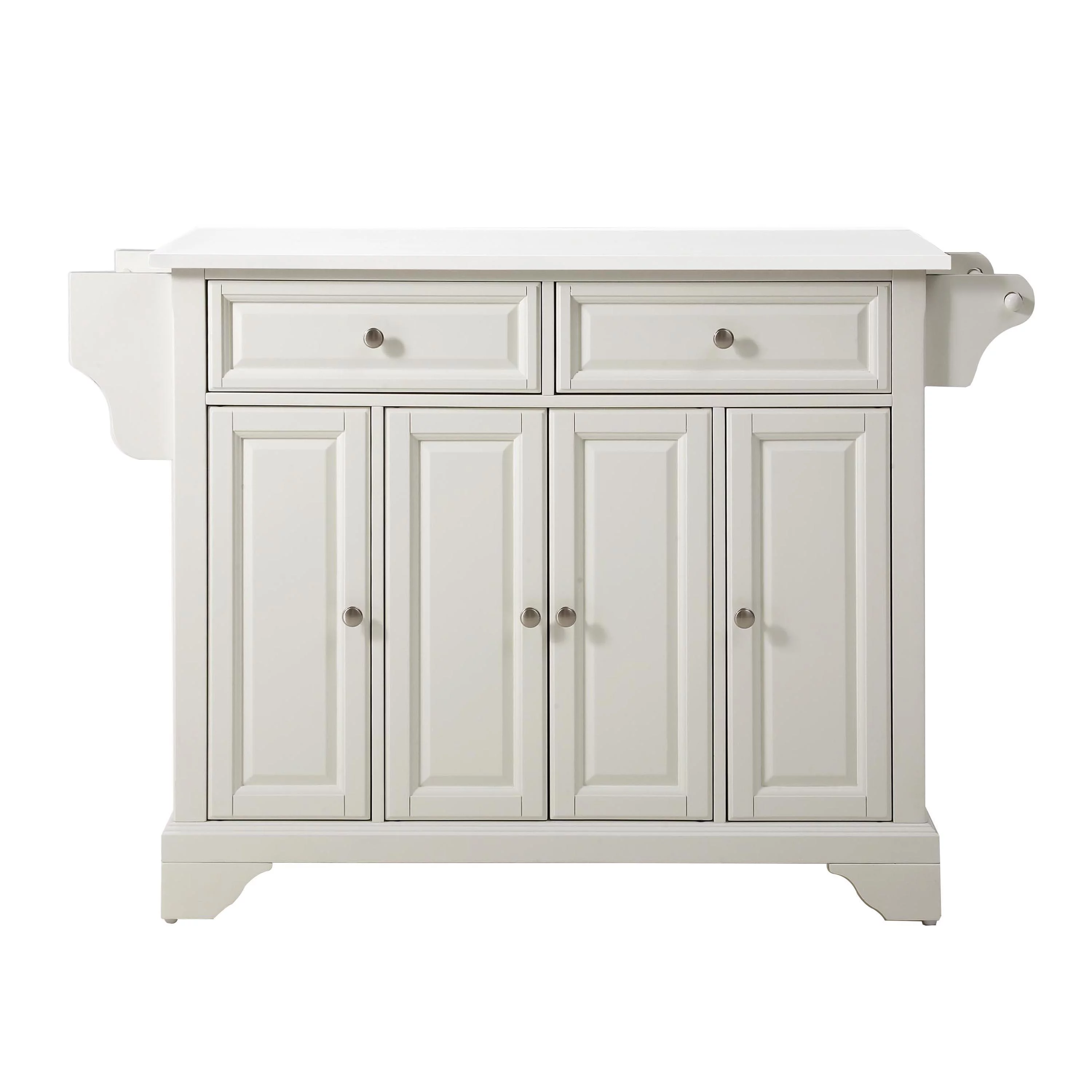 Crosley Furniture Lafayette Wood Granite Top Kitchen Island in White
